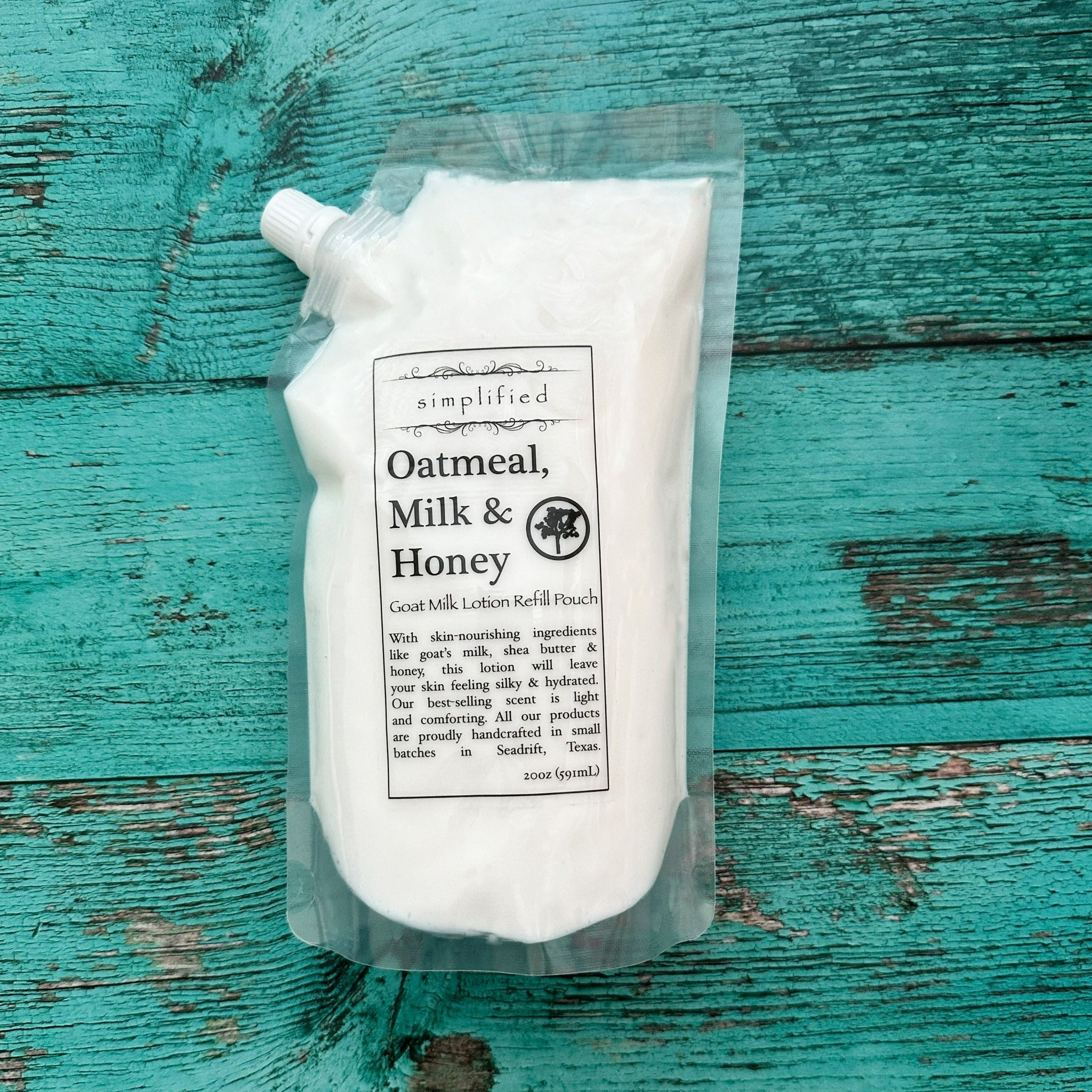 Goat Milk LOTION Simplified Soap - Refill Pouch Oatmeal Milk and Honey