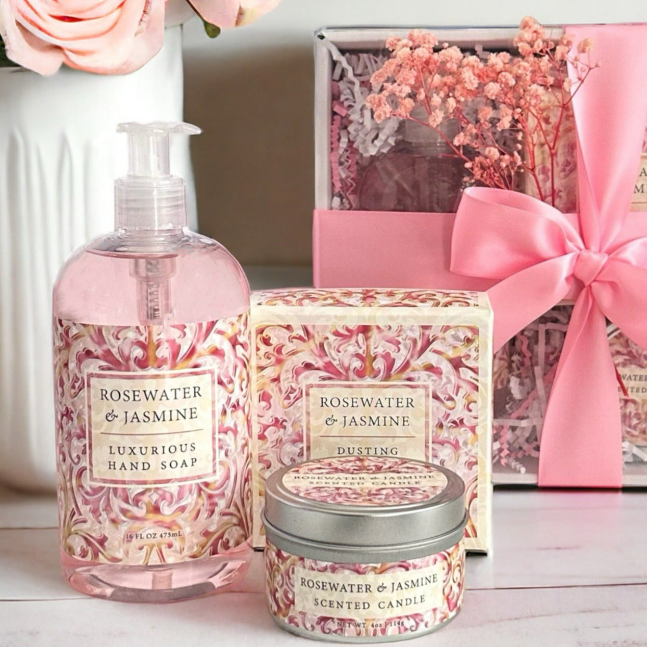 ROSEWATER JASMINE Powder Gift Set Greenwich Bay Trading Company