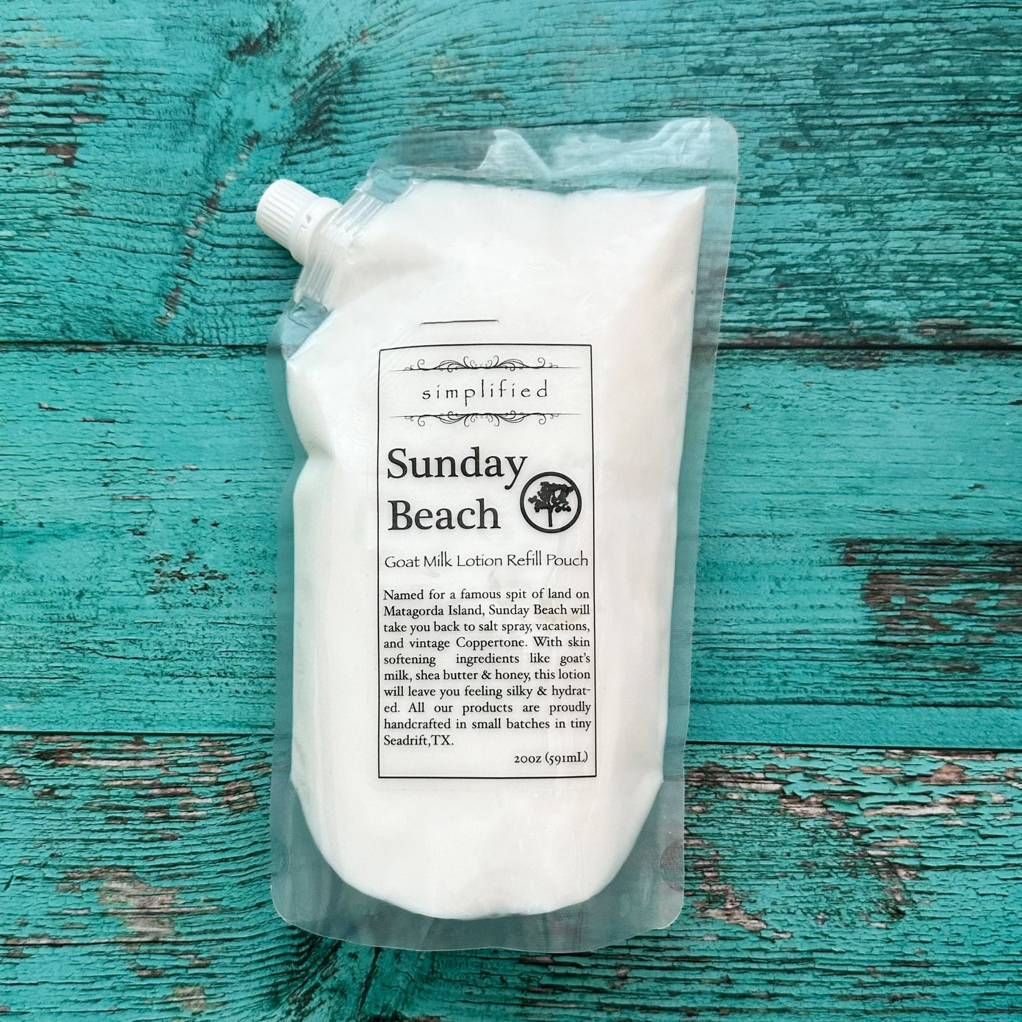 Goat Milk LOTION Simplified Soap - Refill Pouch Sunday Beach