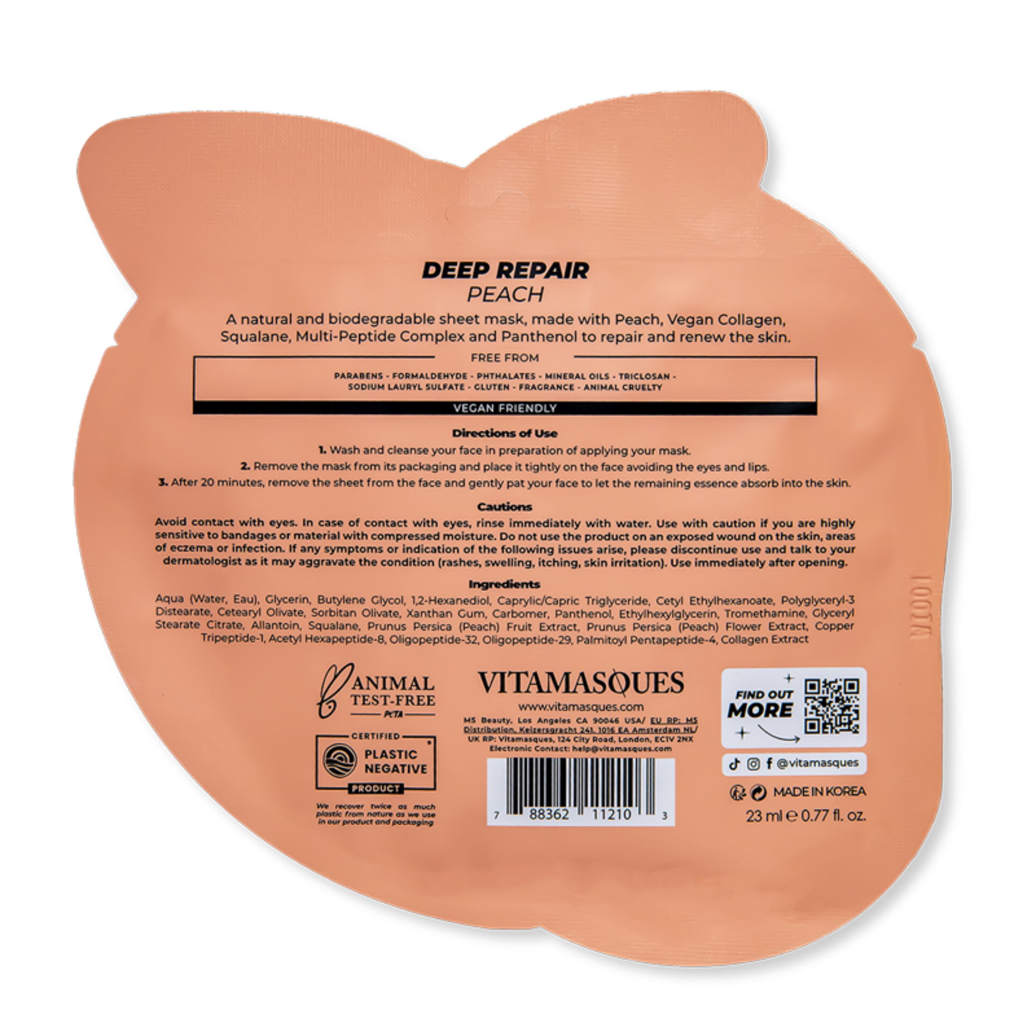 Deep Repair PEACH Face Sheet Mask
