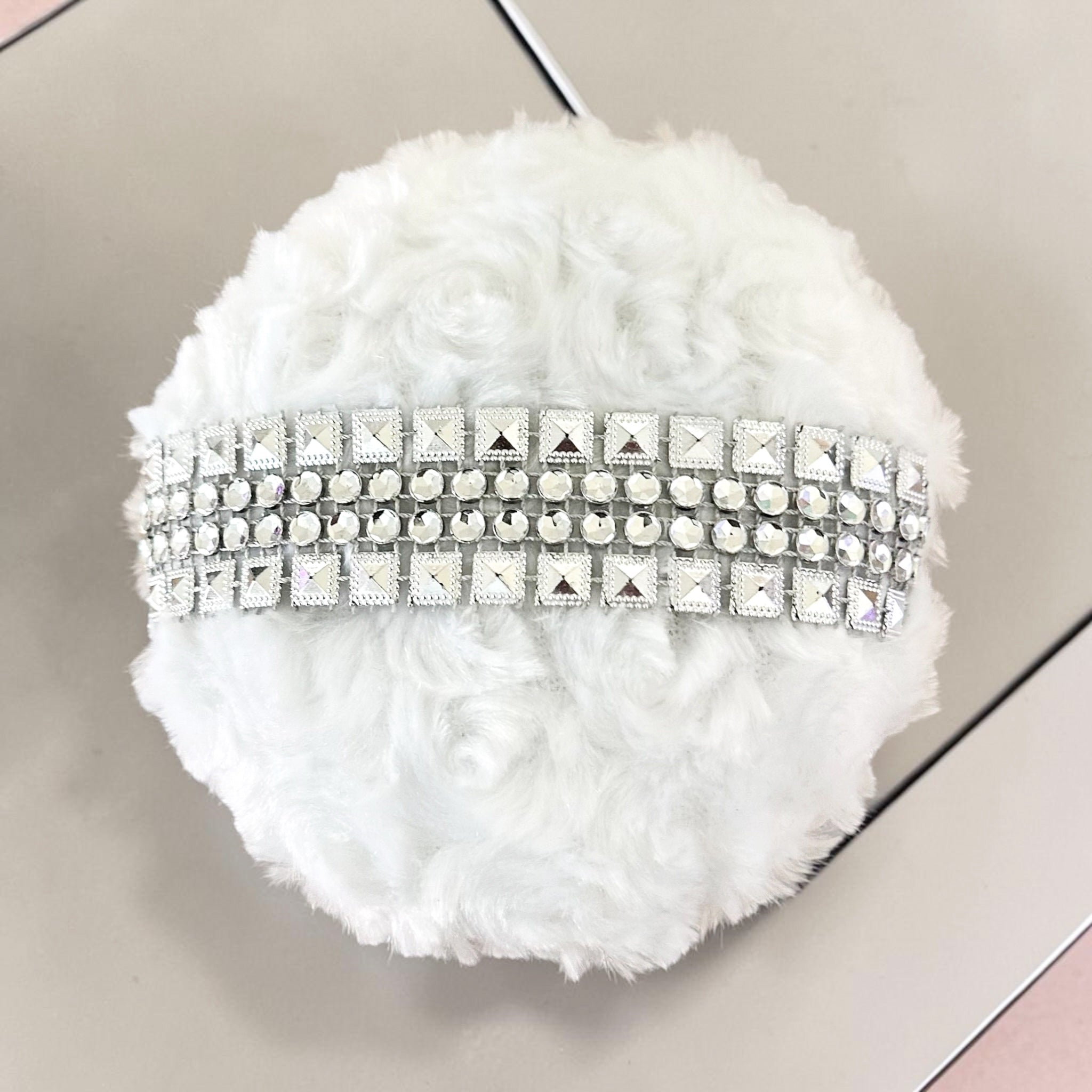 Dusting Powder Puff with Rhinestones