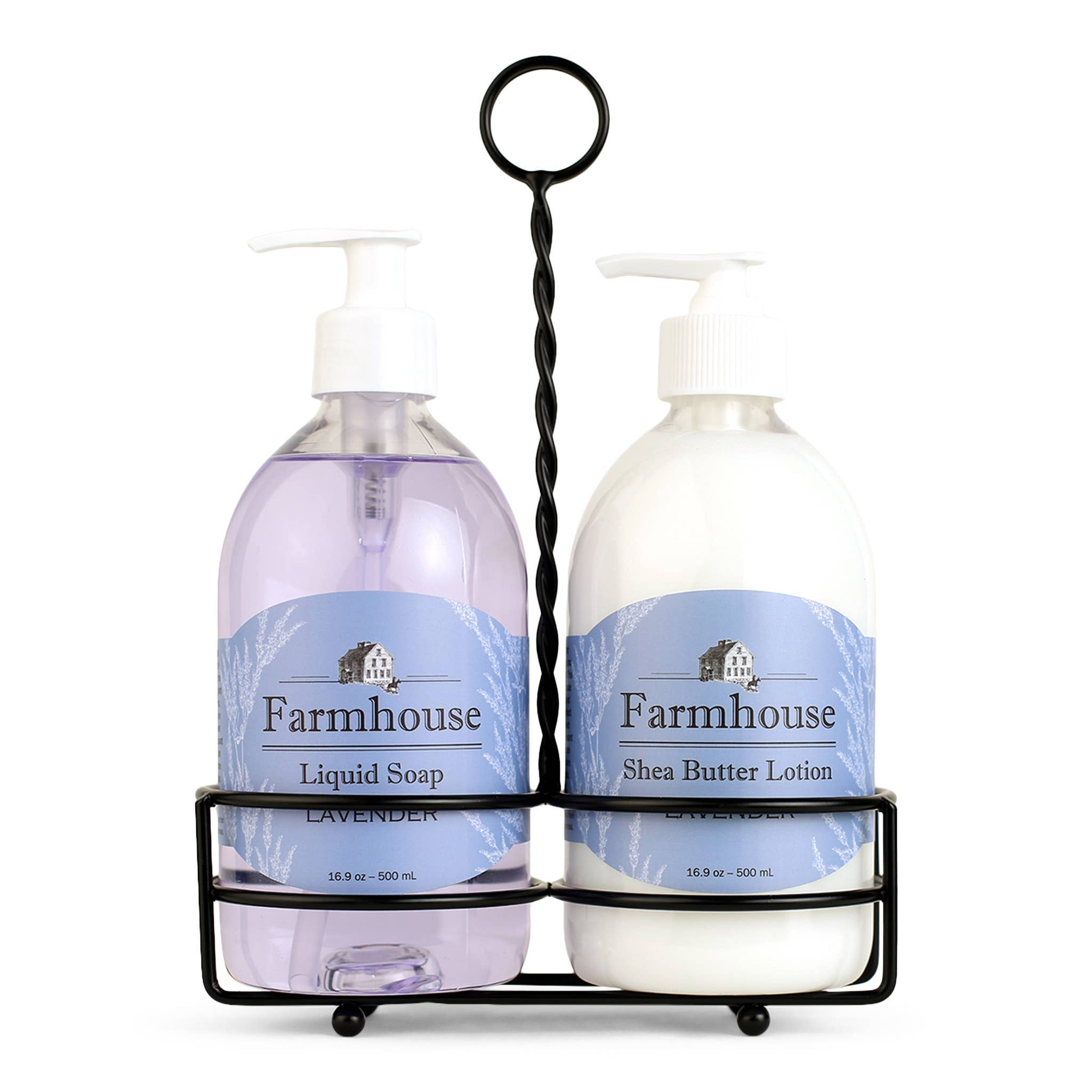 Farmhouse Lotion & Liquid Soap Caddy Set Lavender