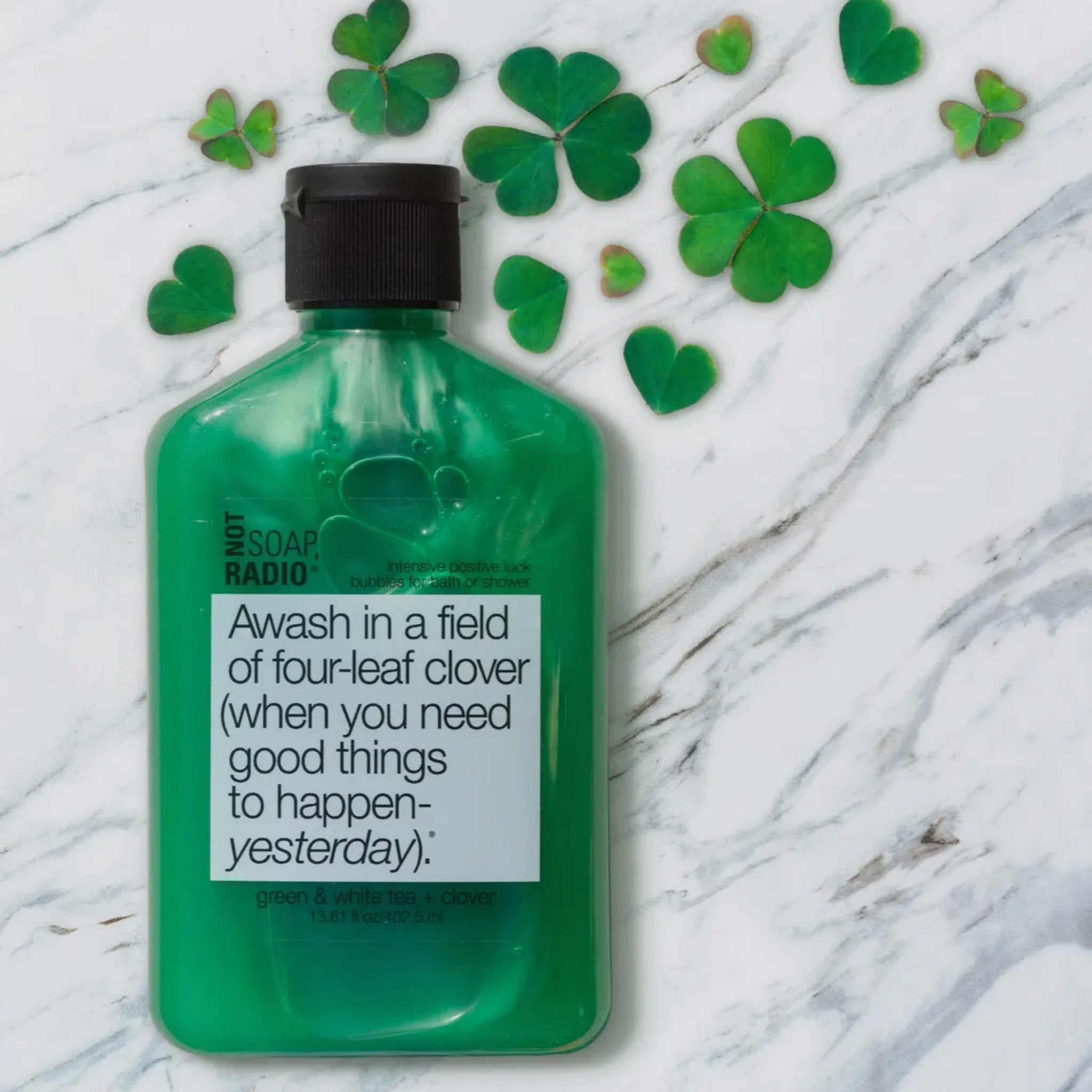 Awash In A Field Of Four- Leaf Clover BATH & SHOWER GEL (Green tea & White tea + Clover)