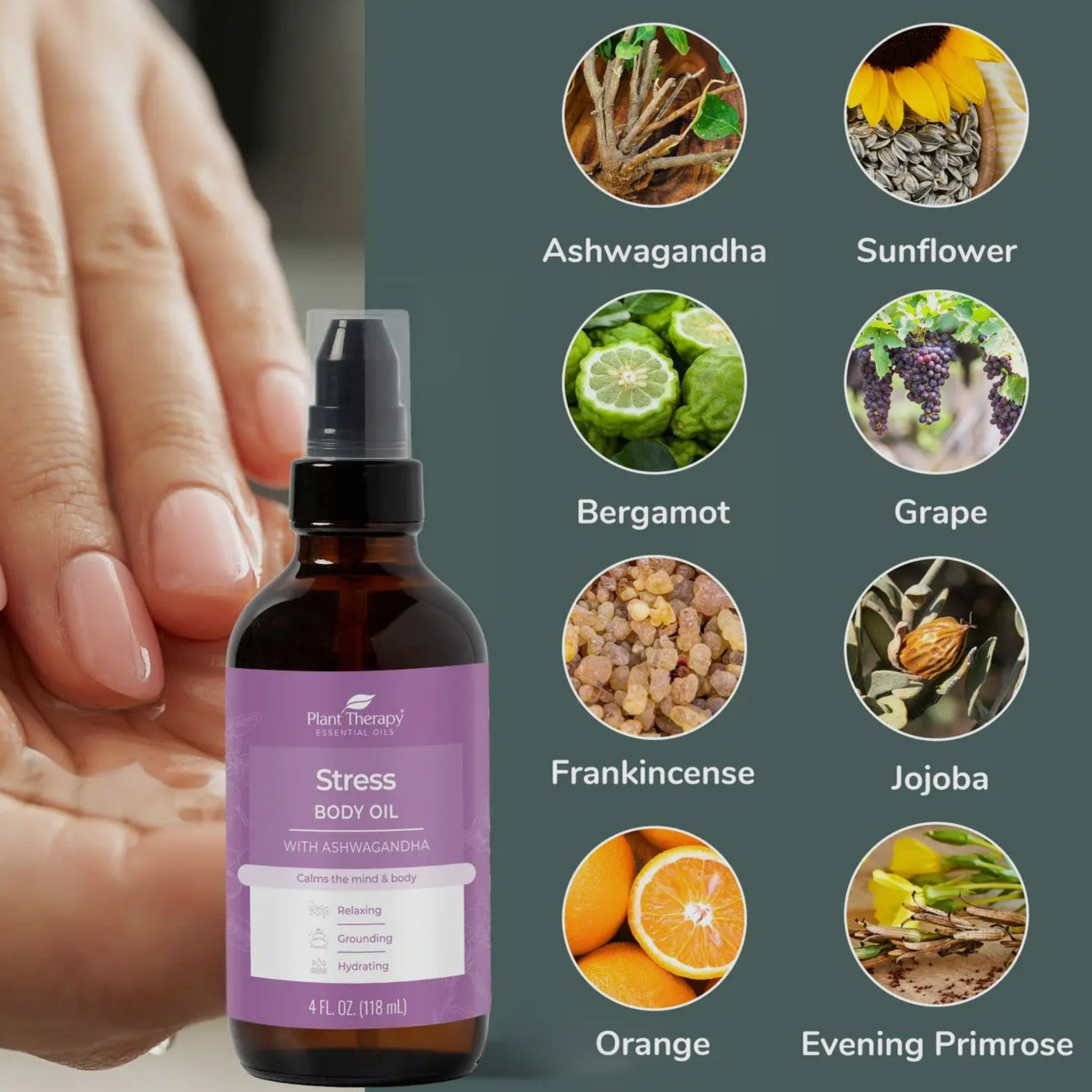 Stress Body Oil with Ashwagandha - Plant Therapy