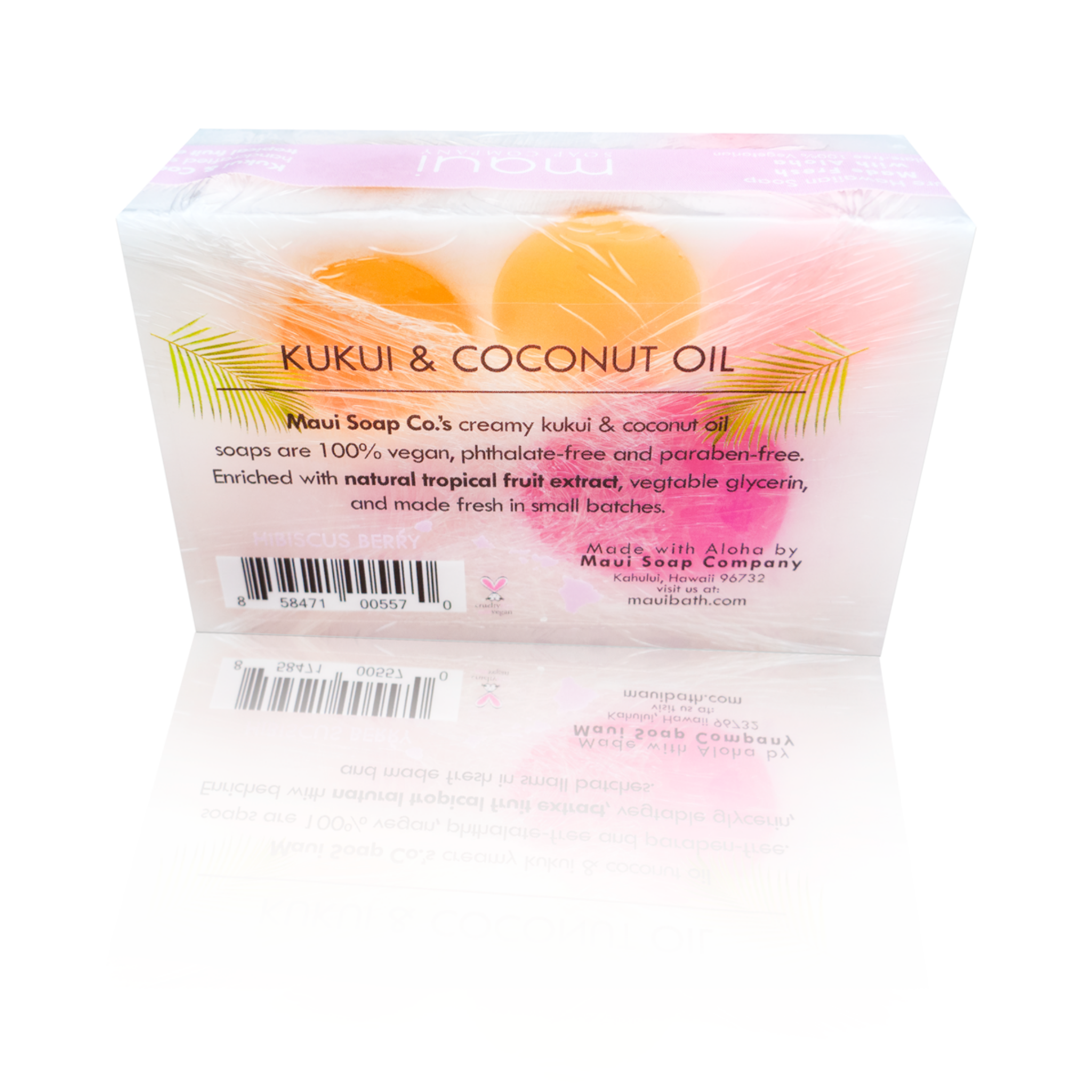 Bar of soap with 'Kukui & Coconut Oil' label on a white background