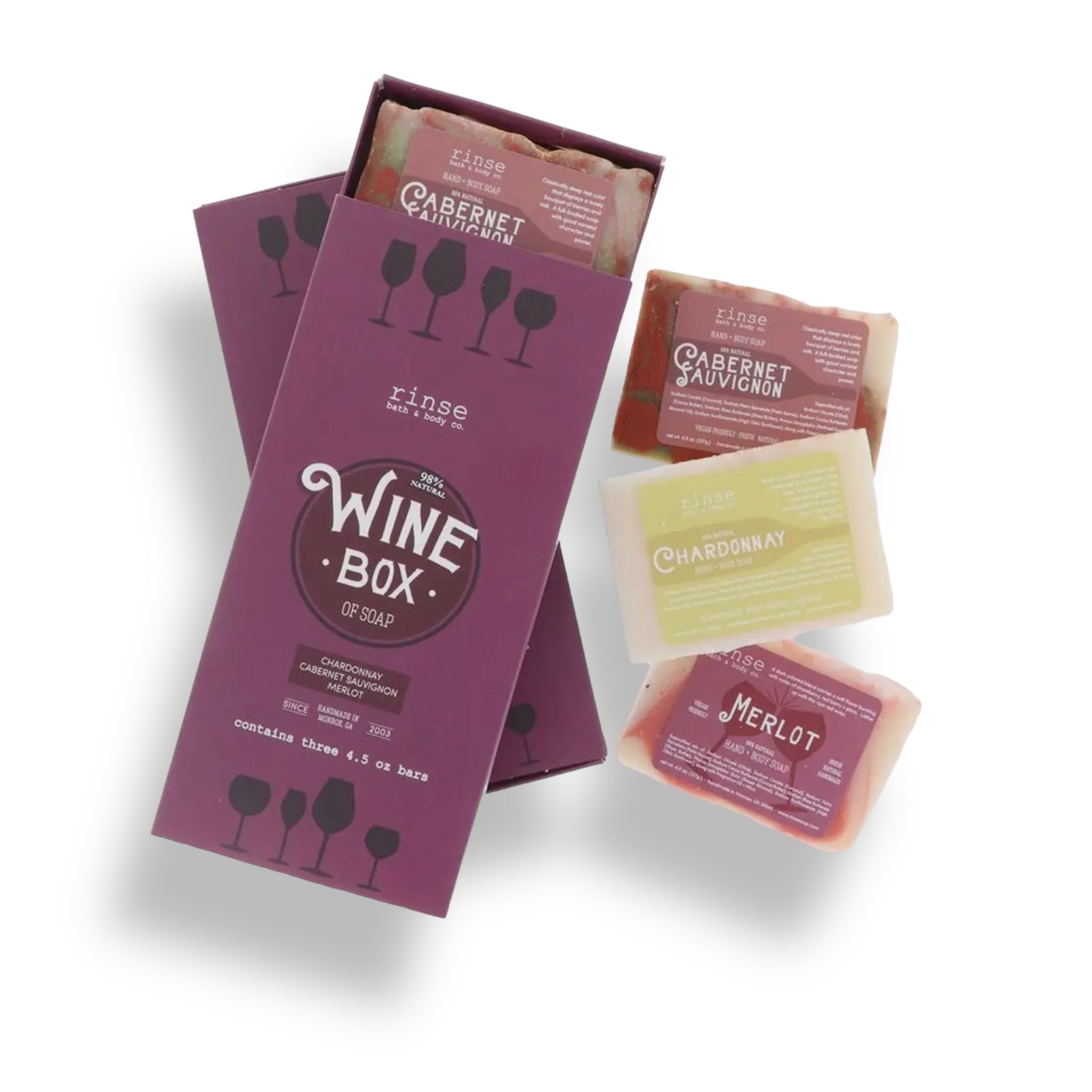 Rinse WINE Box of SOAP Set Bath