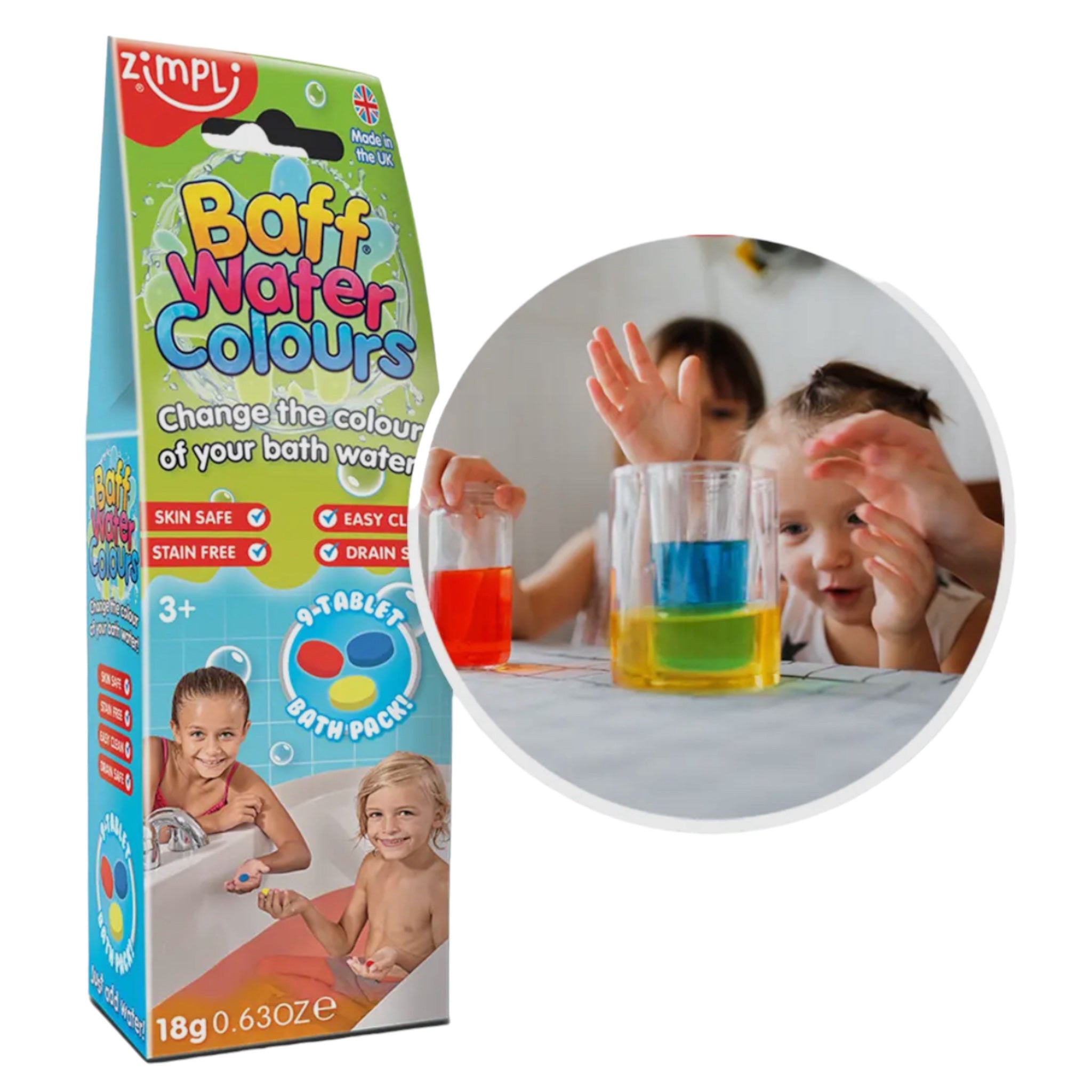 Baff Water Colours - Color Change Bath Tablets for Kids