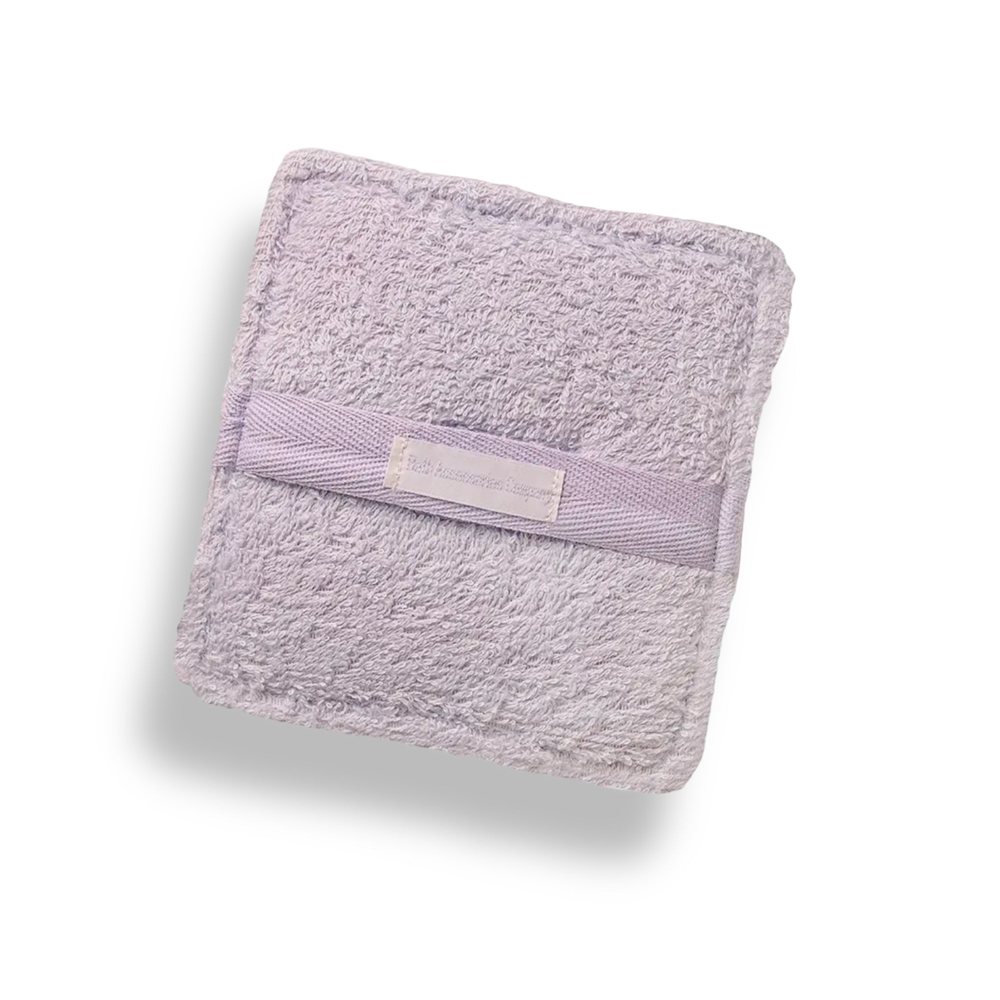 Soaping sponge pocket, lavender terry cloth with front pocket tab