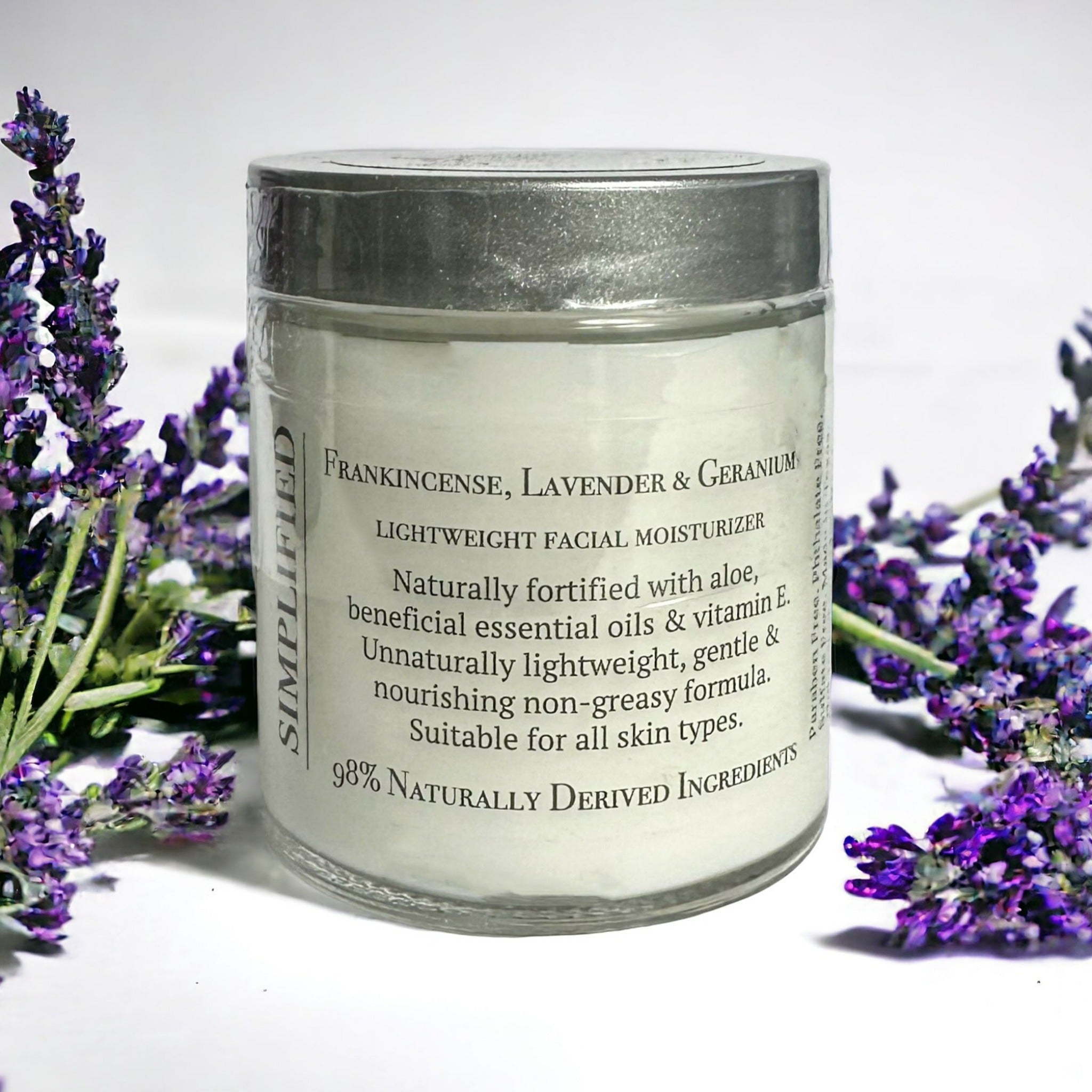 Frankincense + Lavender + Geranium Facial MOISTURIZER Simplified Soap