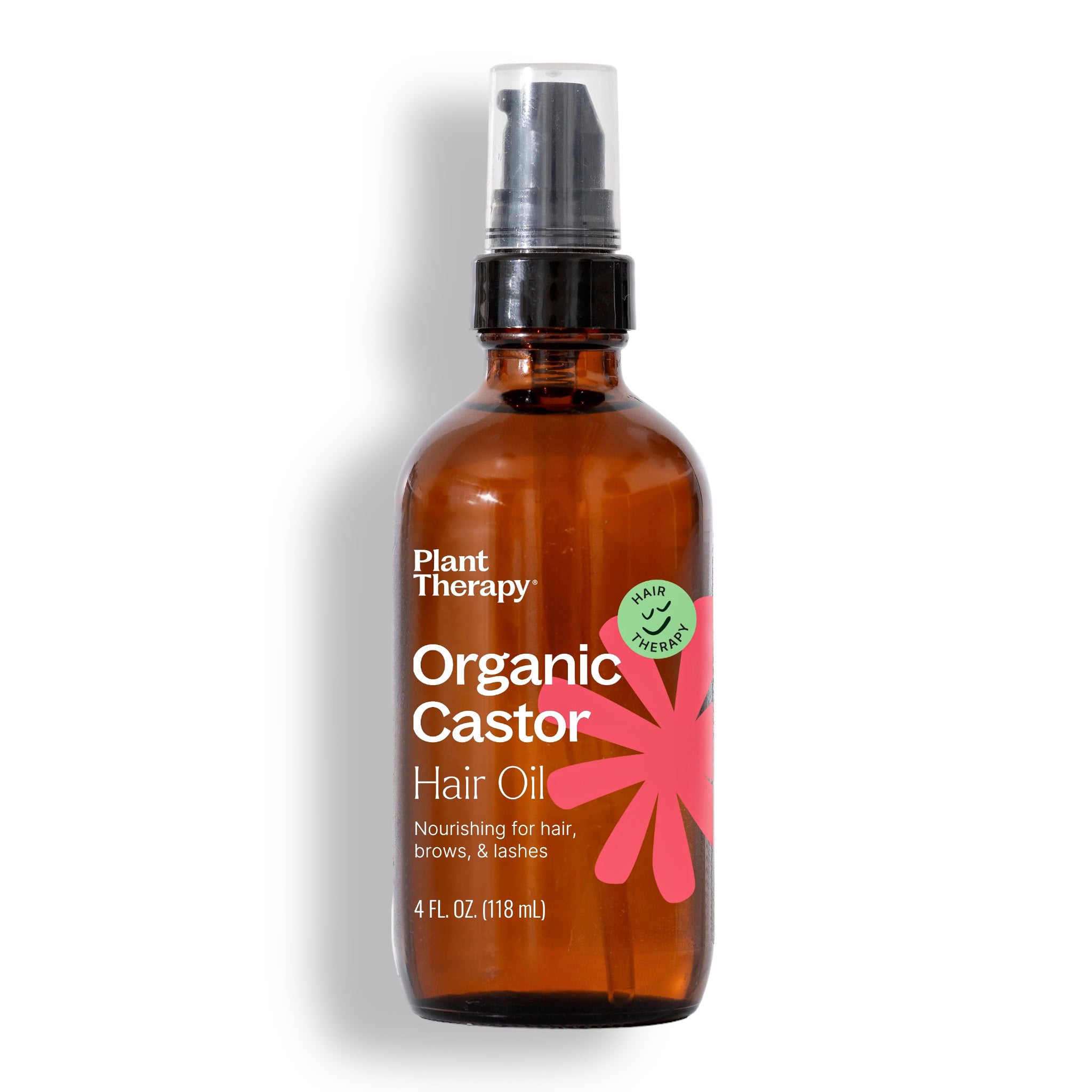 Plant Therapy Organic CASTOR Hair Oil 4 fl oz Lashes Brows Hair