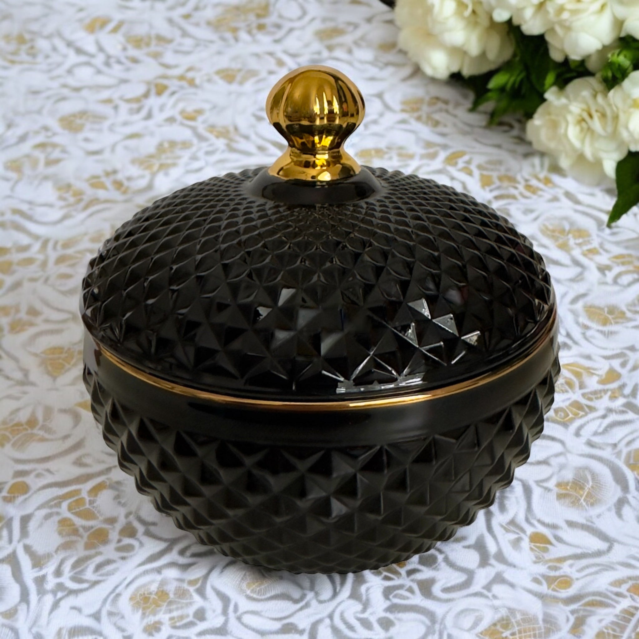 POWDER Puff + Bowl SET - BLACK