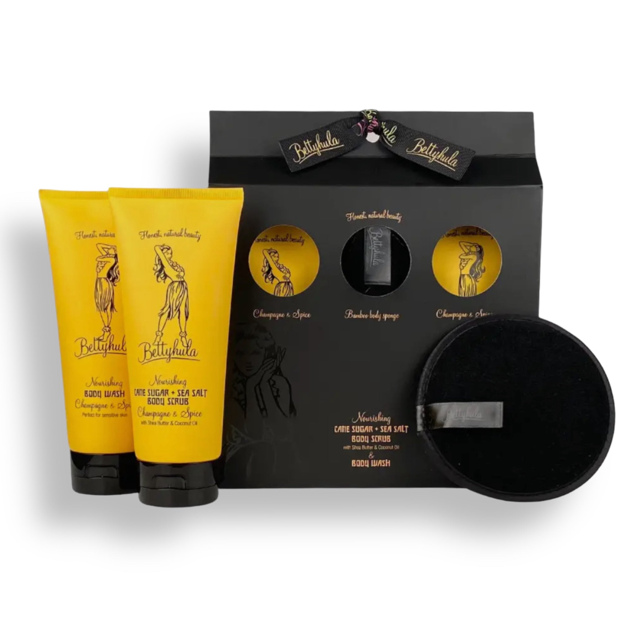 CHAMPAGNE & SPICE Body Scrub + Shower Gift Set