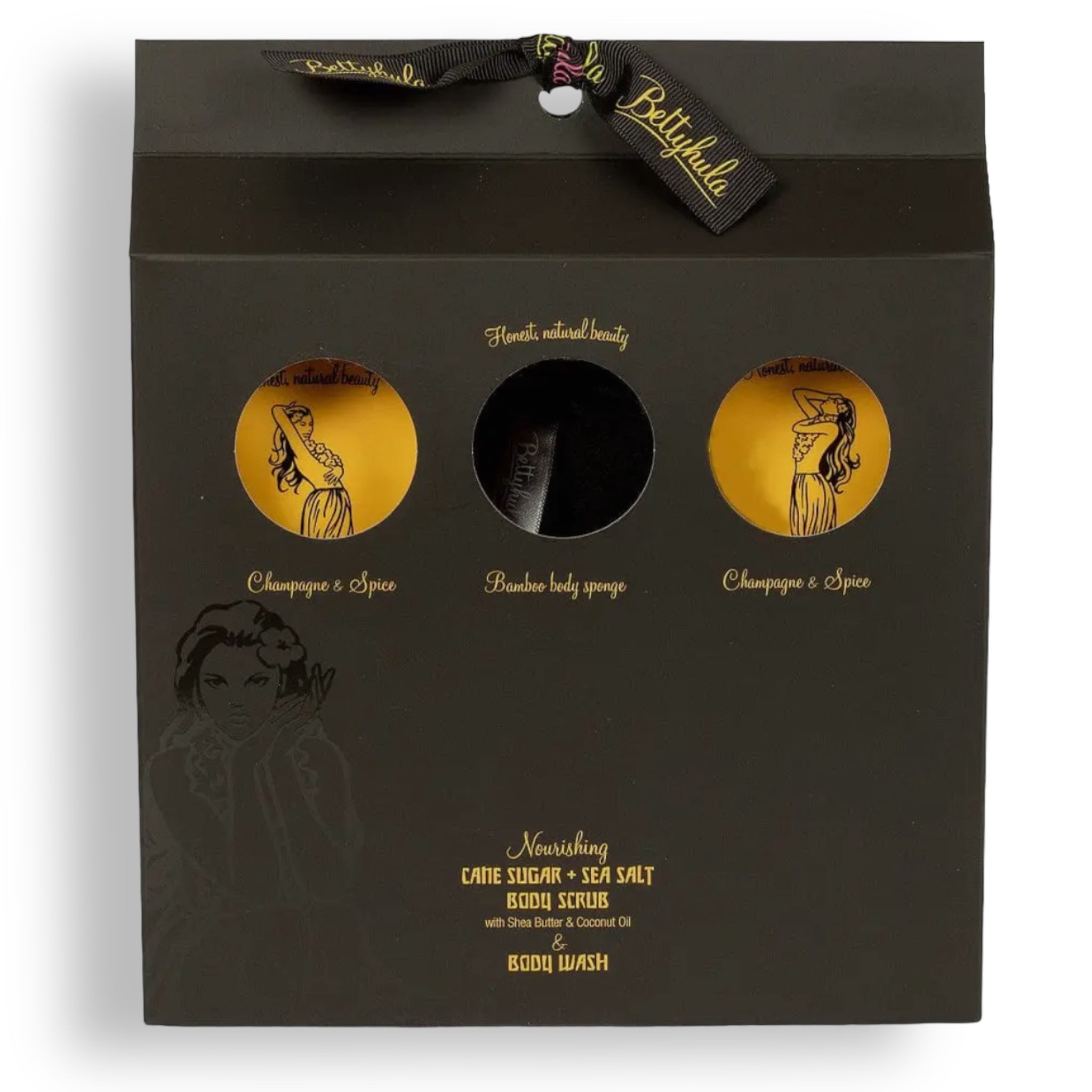 CHAMPAGNE & SPICE Body Scrub + Shower Gift Set