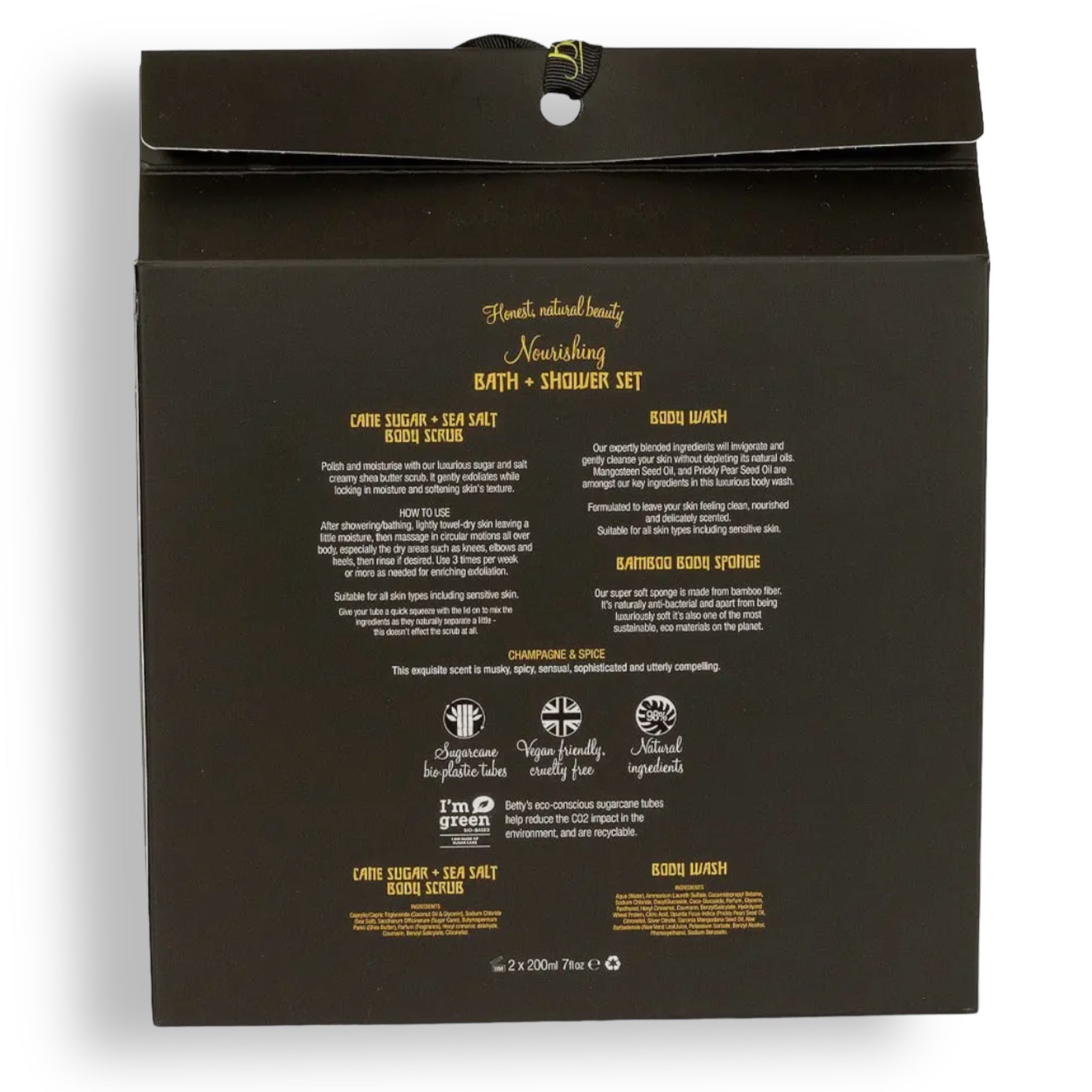 CHAMPAGNE & SPICE Body Scrub + Shower Gift Set