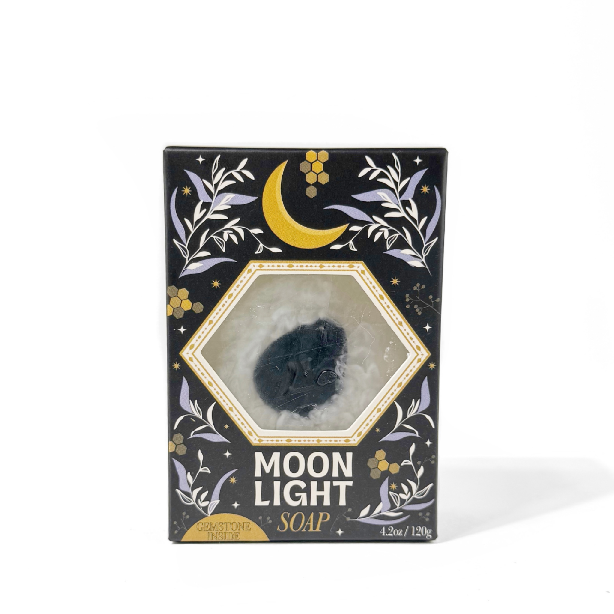 Moonlight soap packaging with decorative design on a white background