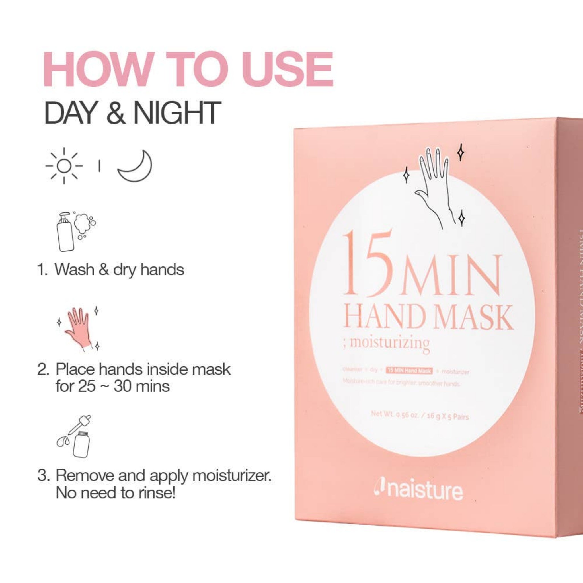 Naisture Cherry & Sakura Hand Masks – Intense Moisture | 5 Pairs