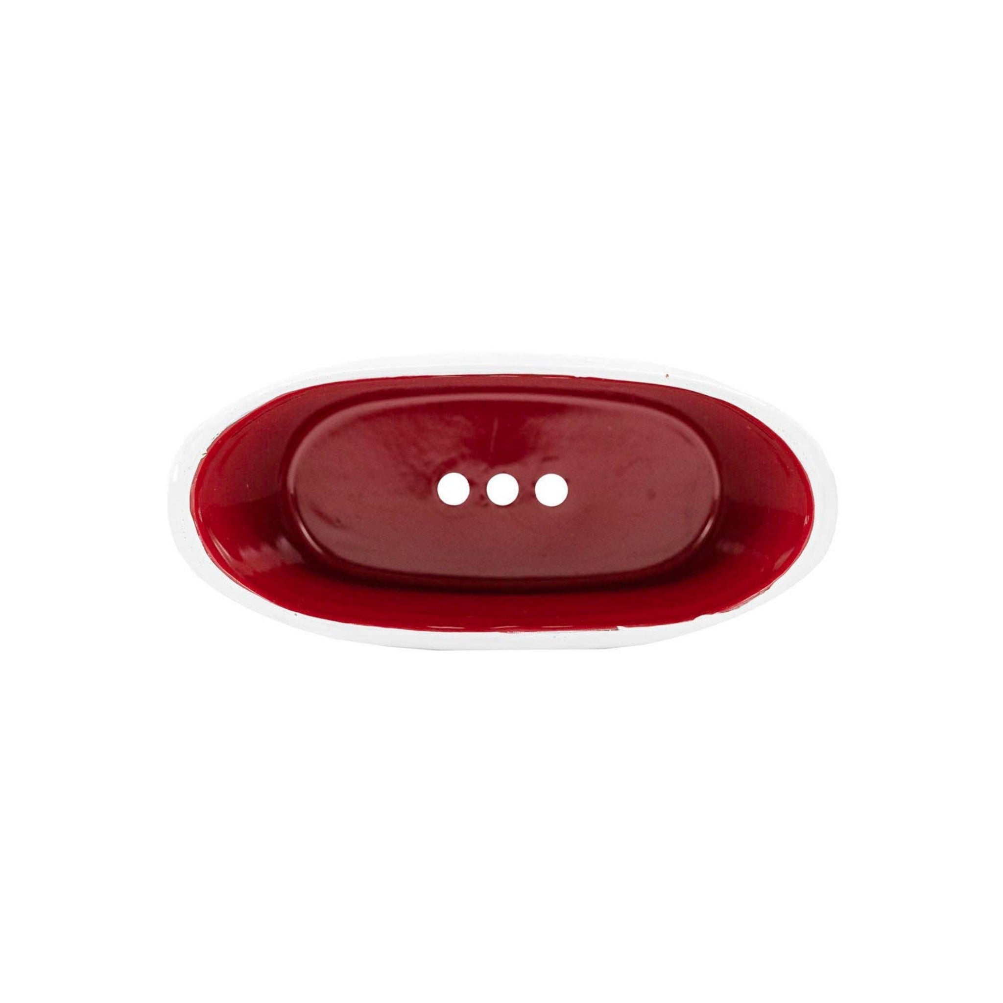 Red Enamel Bathtub Metal Soap Dish