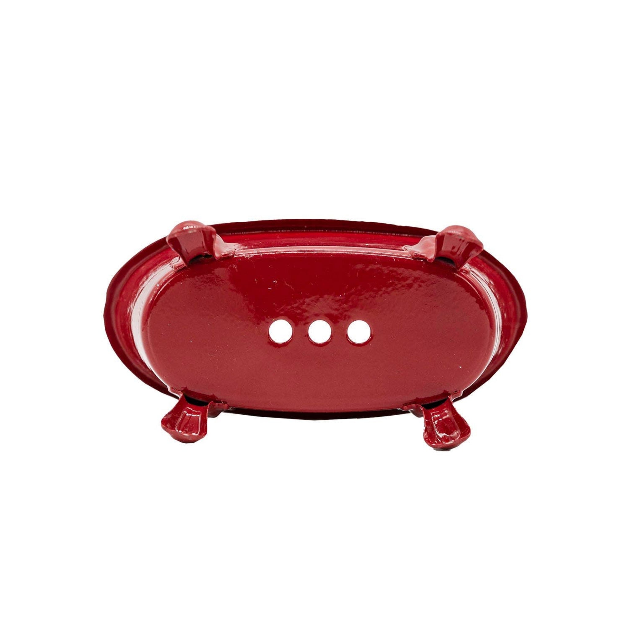 Red Enamel Bathtub Metal Soap Dish