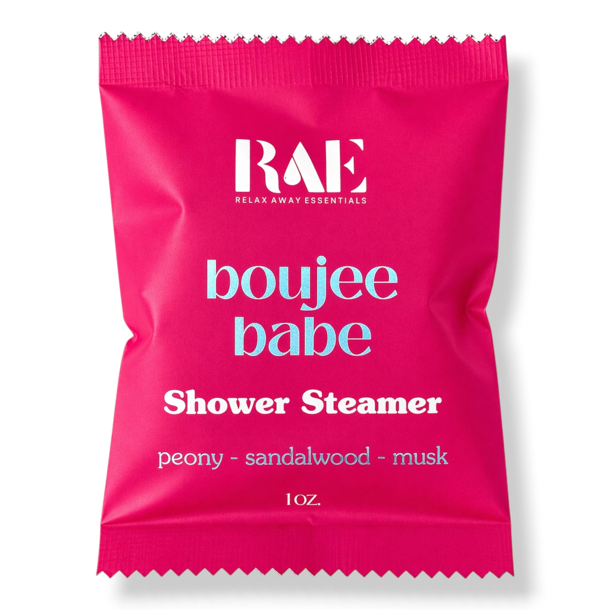 Boujee Babe shower steamer pouch, peony sandalwood musk scent, 1 oz.