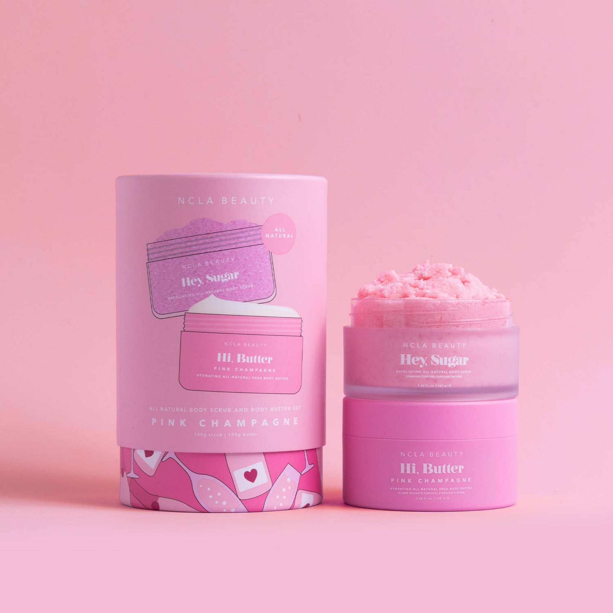 PINK CHAMPAGNE Body Scrub + Body Butter Set NCLA Beauty