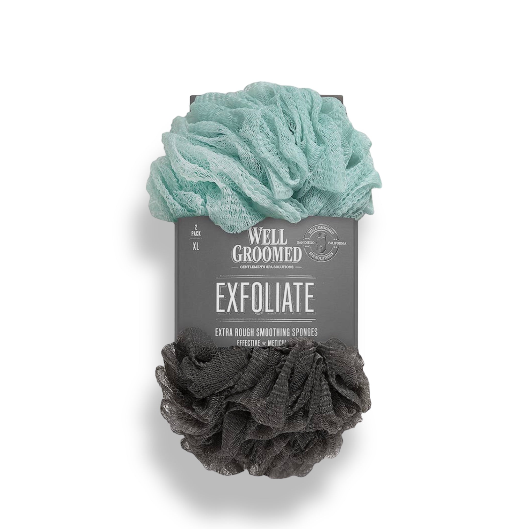 Well Groomed Exfoliating Extra Rough Sponges Poufs Men