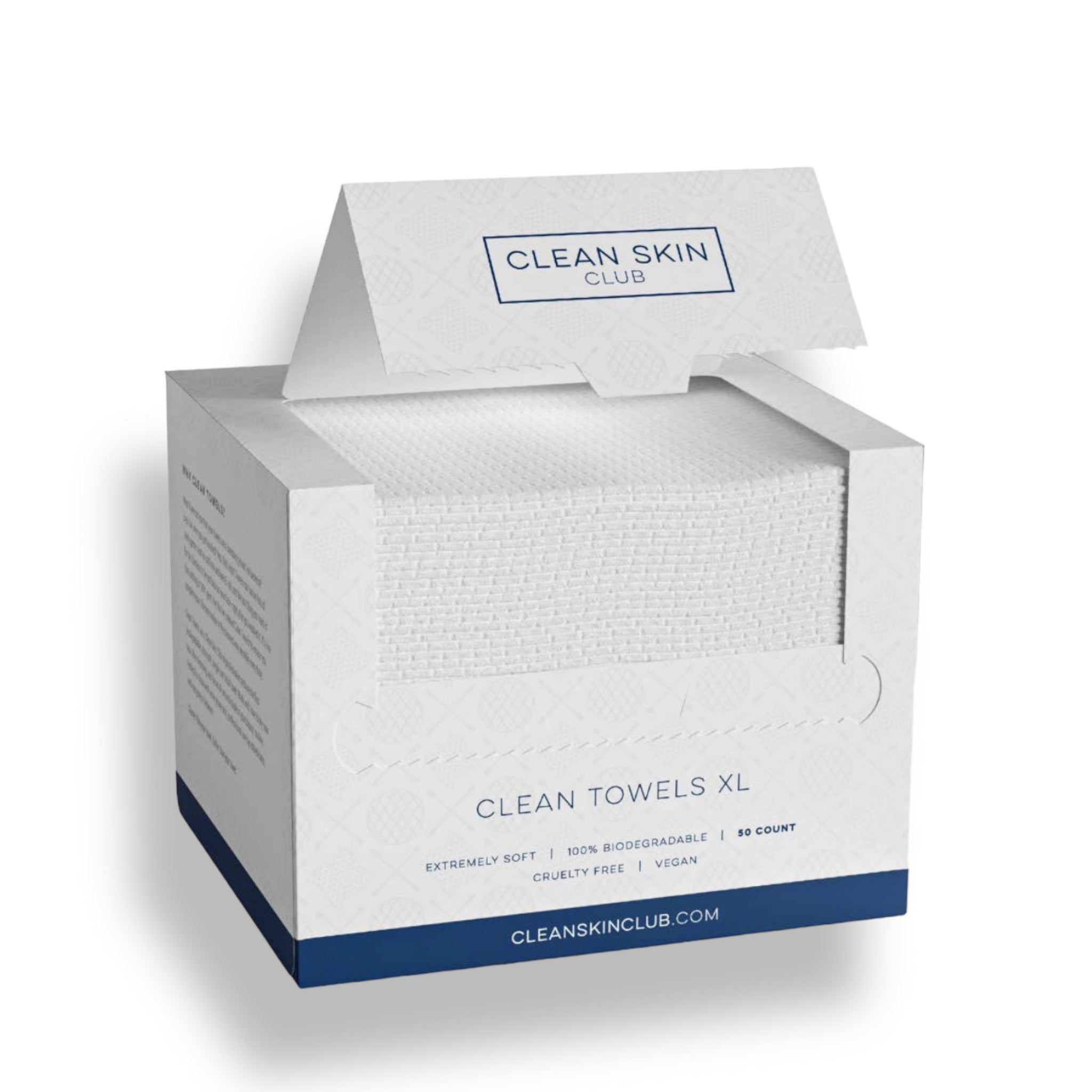 CLEAN Skin Club Face Towels XL 50ct Vegan Biodegradable Eco-Friendly