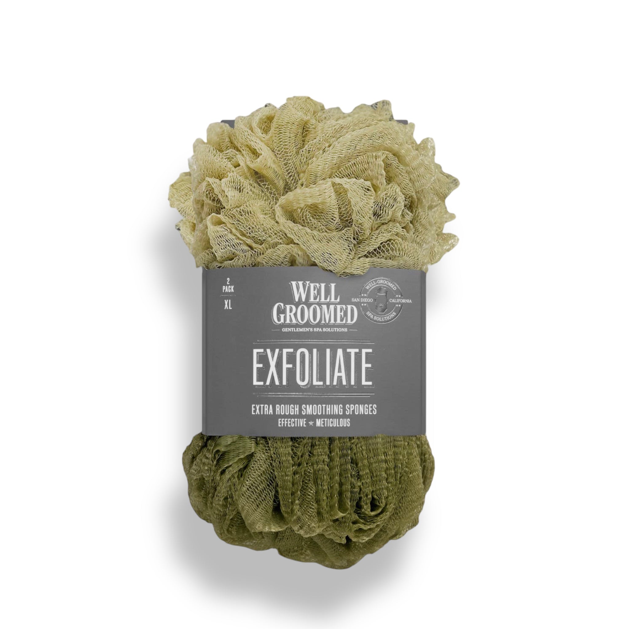 Well Groomed Exfoliating Extra Rough Sponges Poufs Men