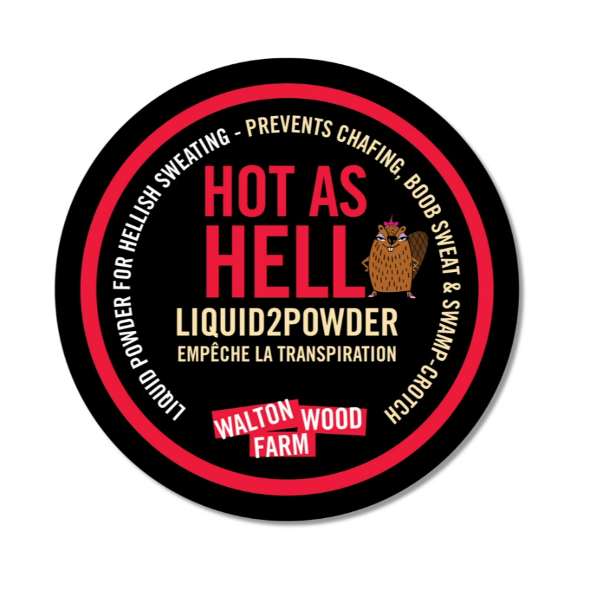 Walton Wood Farm Hot as Hell Liquid to Powder for Chafing Sweat Boob-sweat 8 fl oz - MeryBath.com