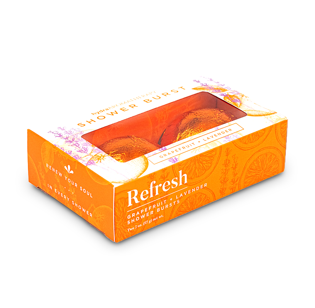 HydraAromatherapy Shower Steamer duo set REFRESH Grapefruit and Lavender - MerryBath.com