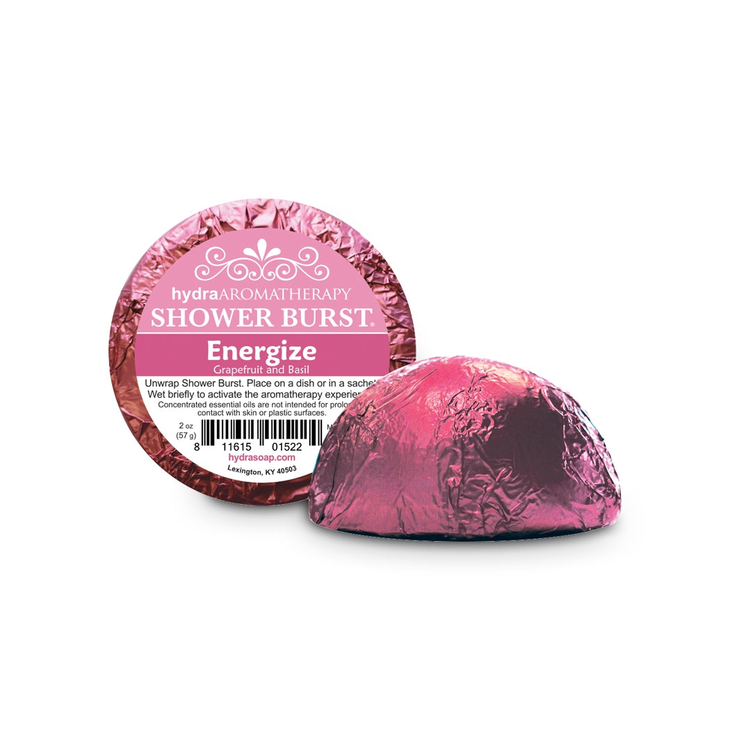 hydraAromatherapy Shower Burst Steamer Grapefruit Basil fizzy gift set MerryBath.com