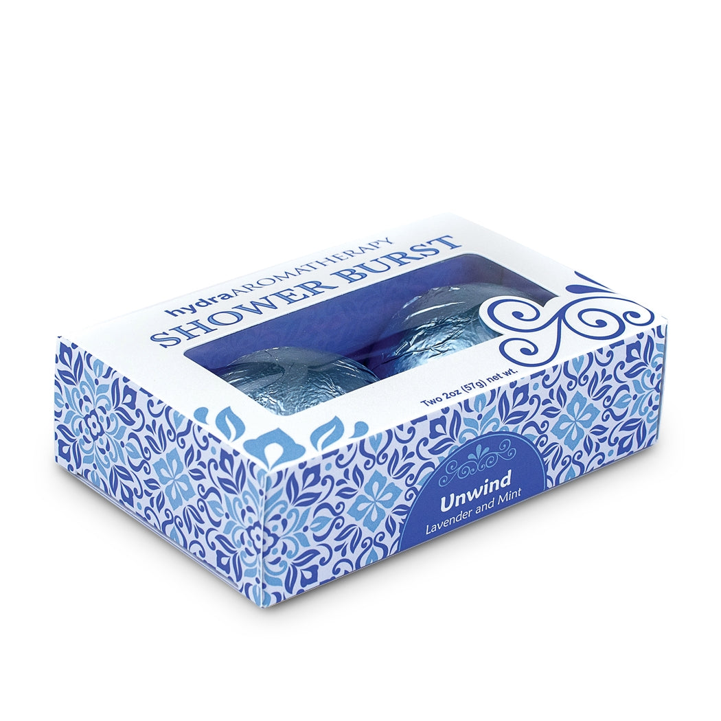 hydraAromatherapy Shower Burst Steamer Lavender Mint gift set MerryBath.com