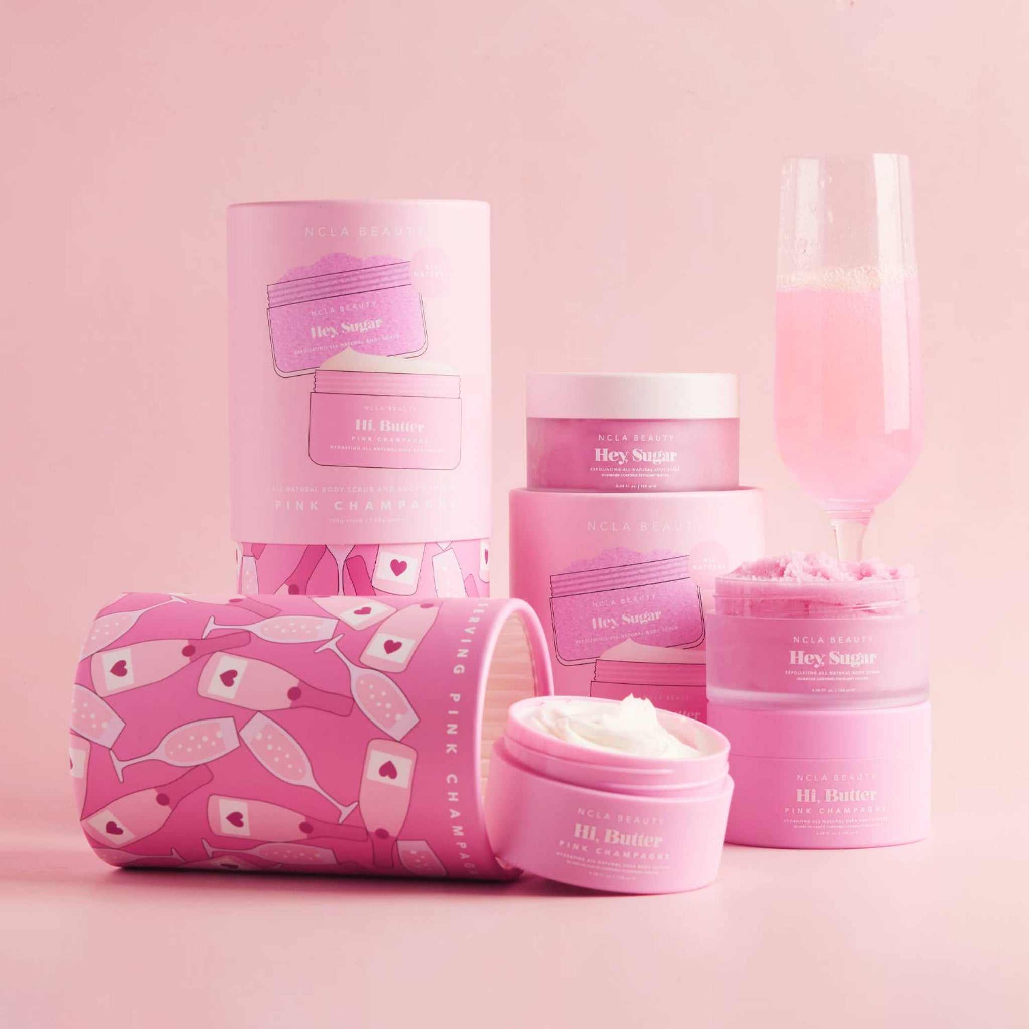 PINK CHAMPAGNE Body Scrub + Body Butter Set  NCLA Beauty