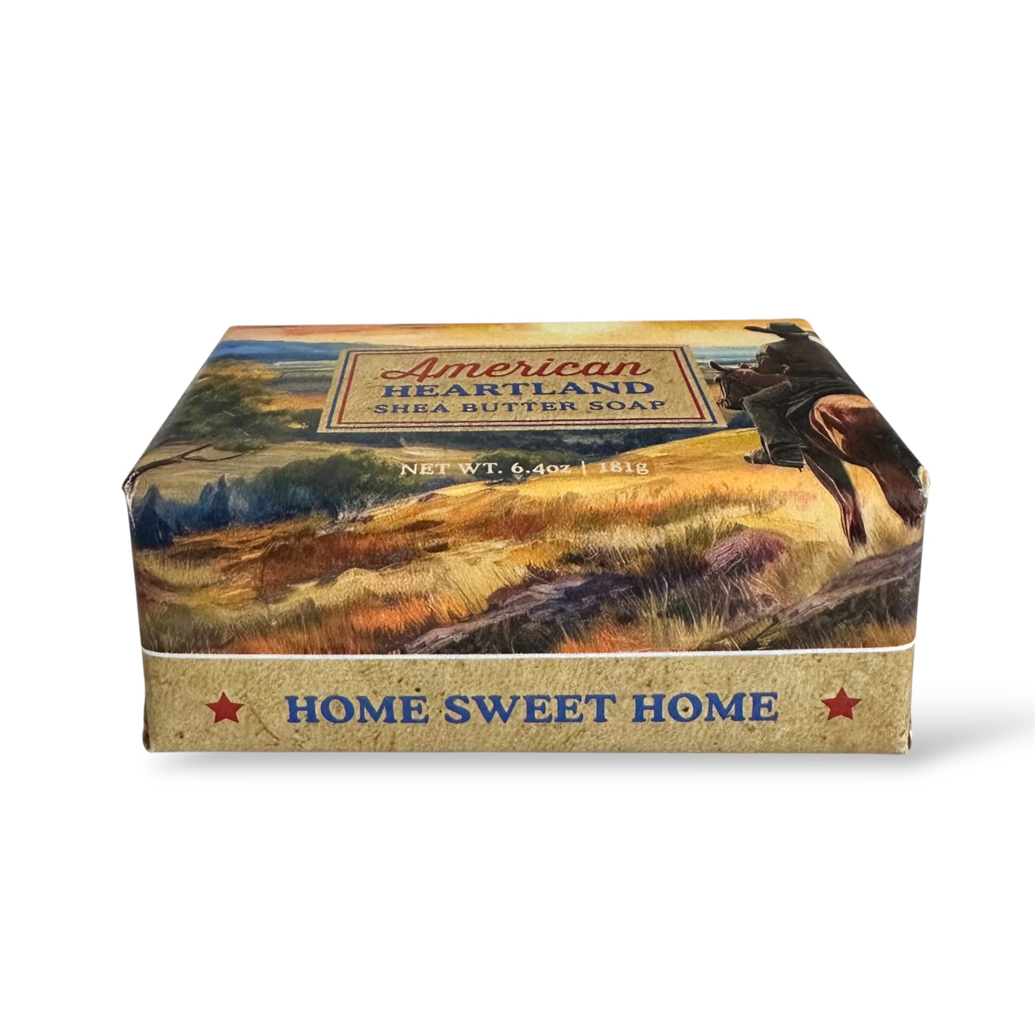 Home sweet home American shea butter soap bar in landscape illustrated box