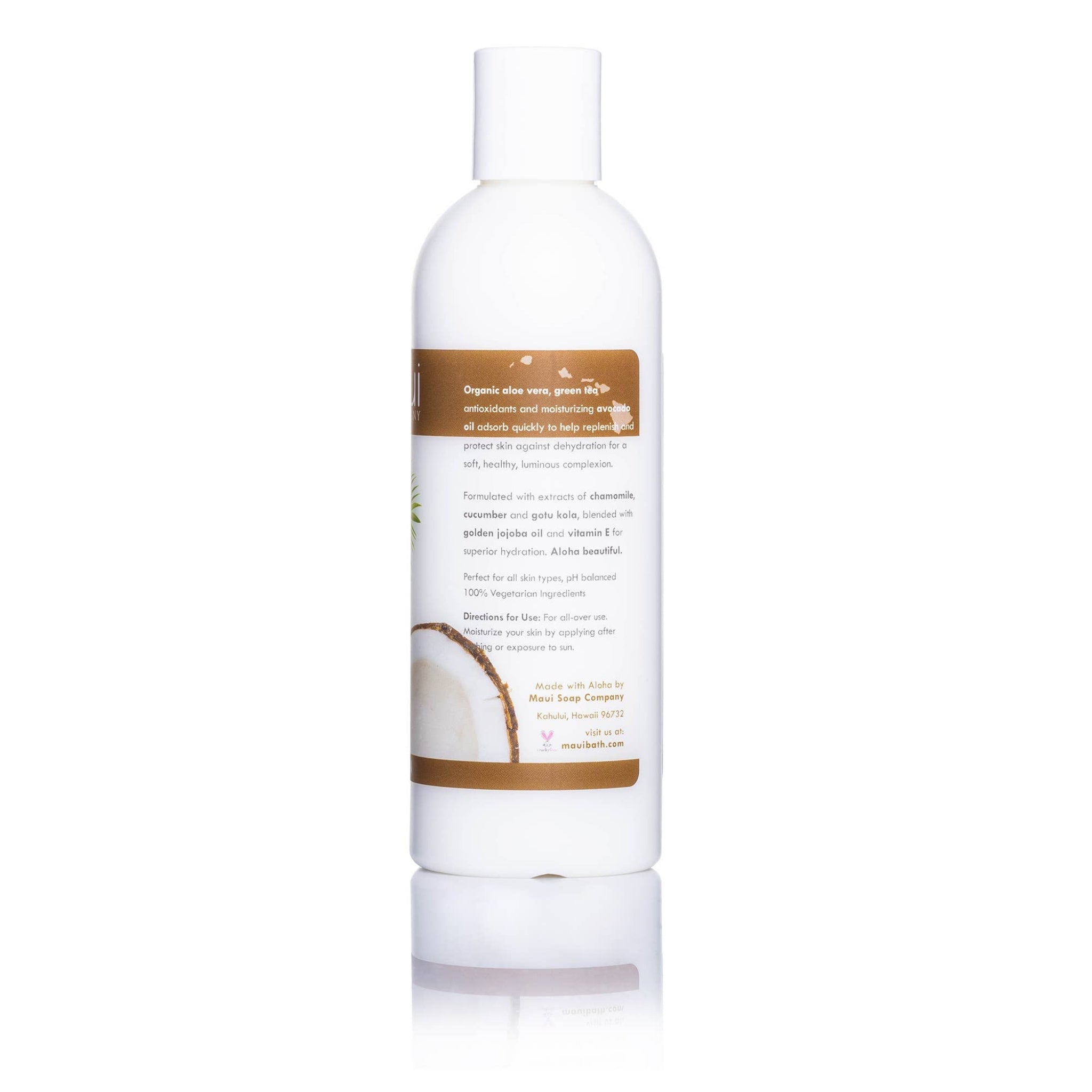White bottle with a label on a white background