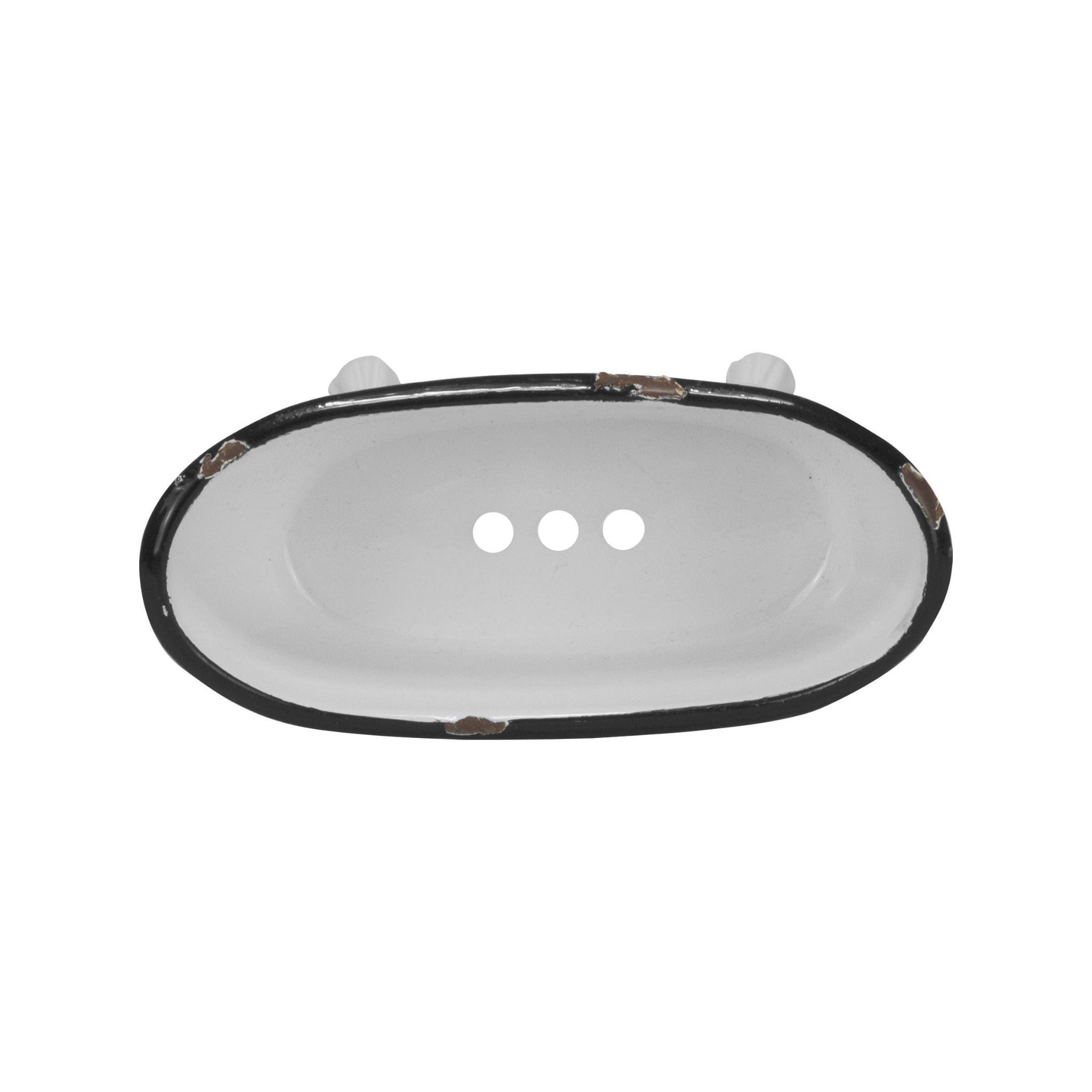 Enamel Bathtub Metal Soap Dish - DISTRESSED Vintage Look