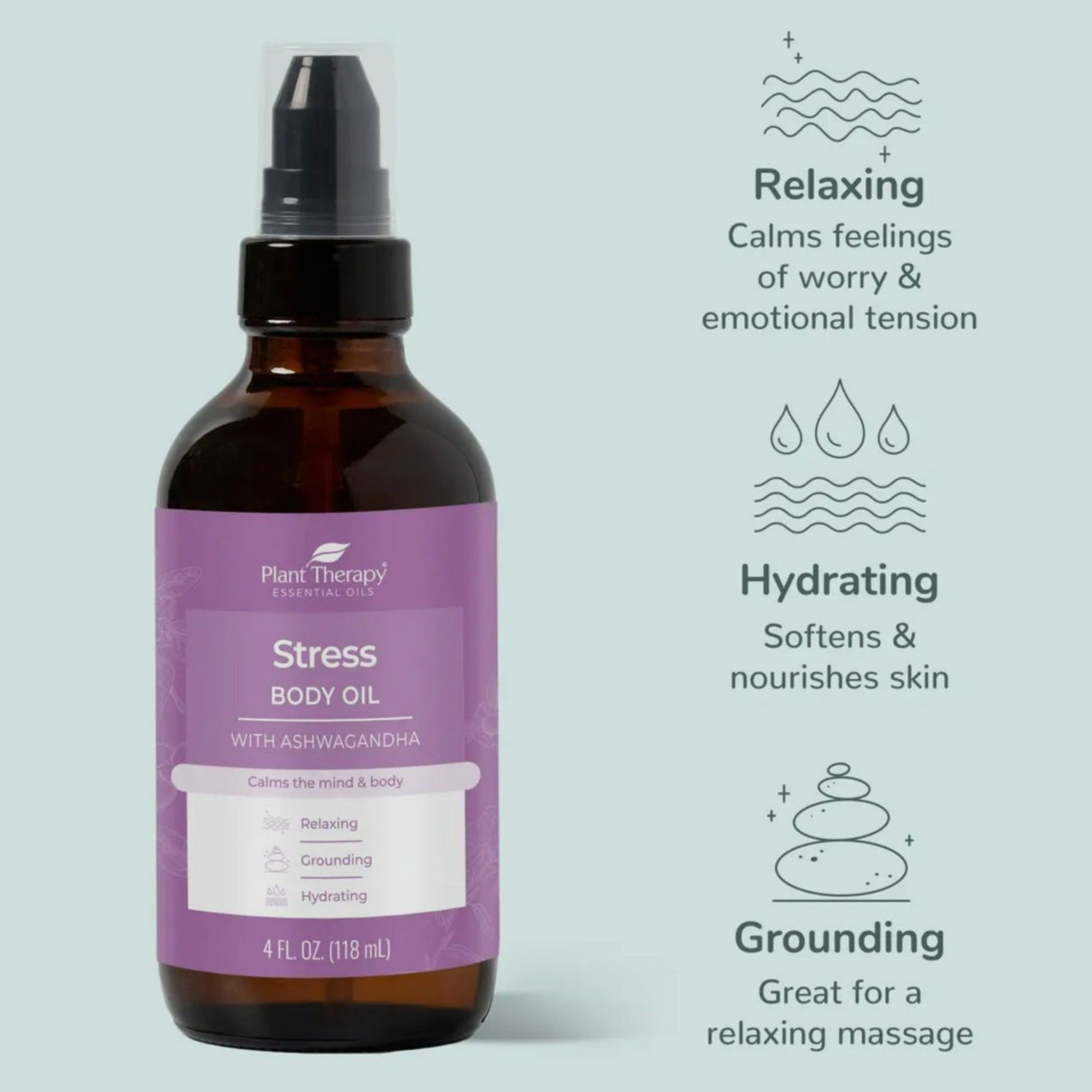 Stress Body Oil with Ashwagandha - Plant Therapy