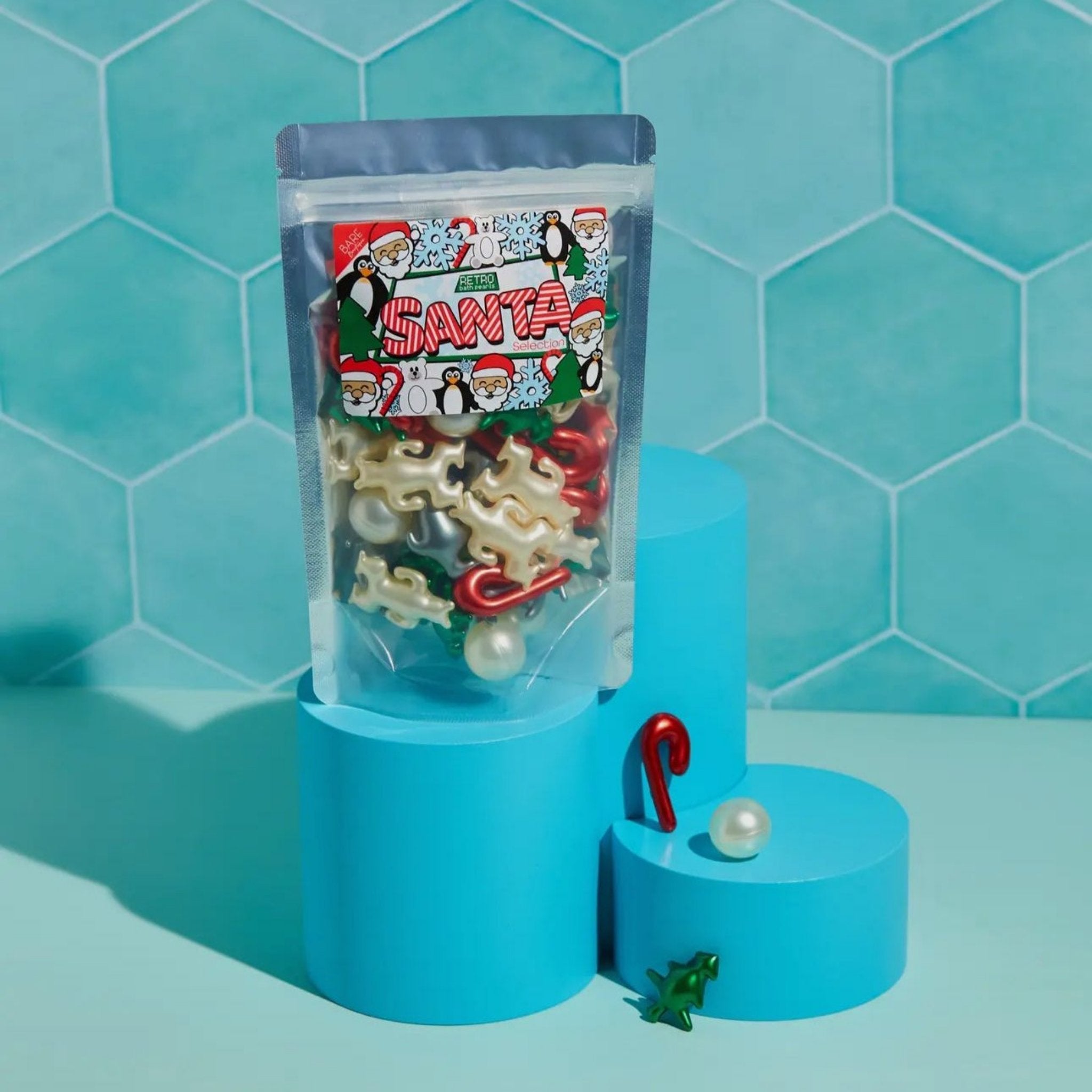 Retro Holiday BATH PEARLS - Santa Mix 30