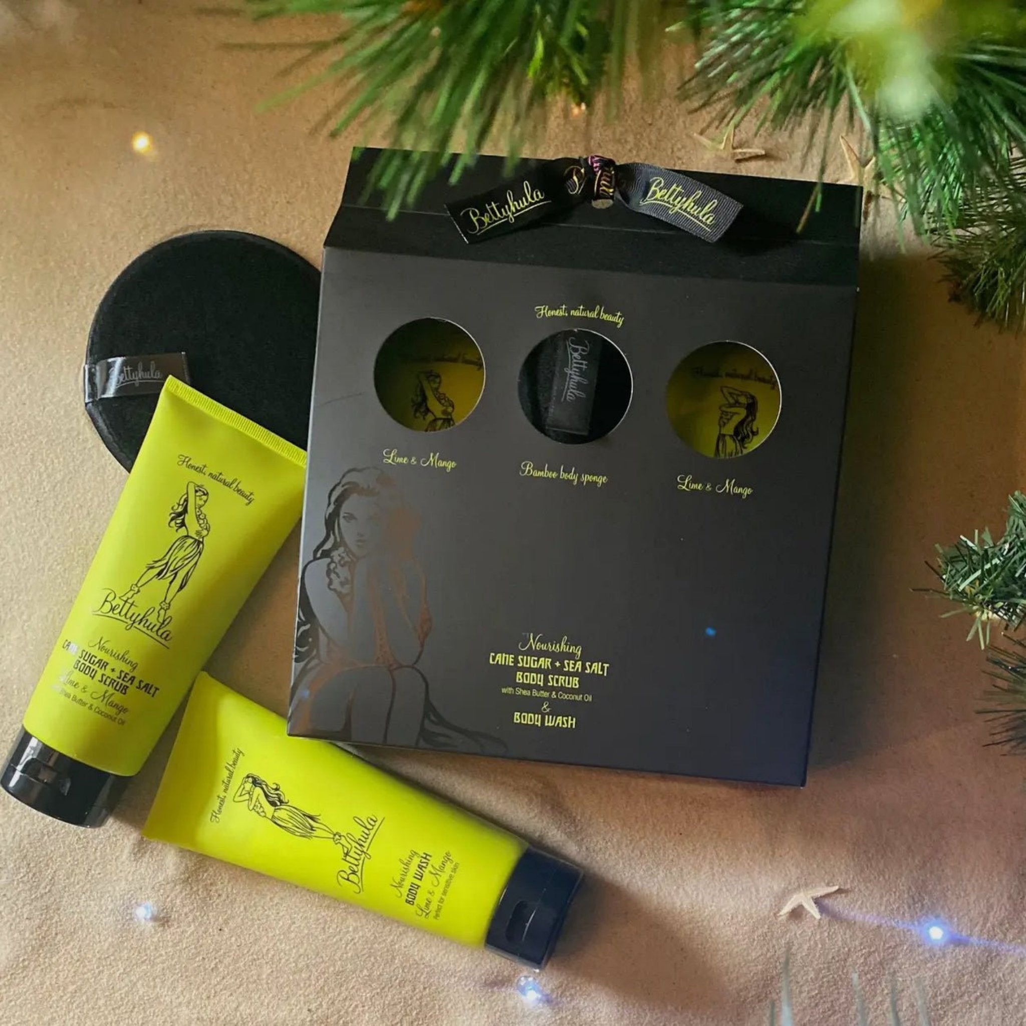 LIME & MANGO Body Scrub + Shower Gift Set