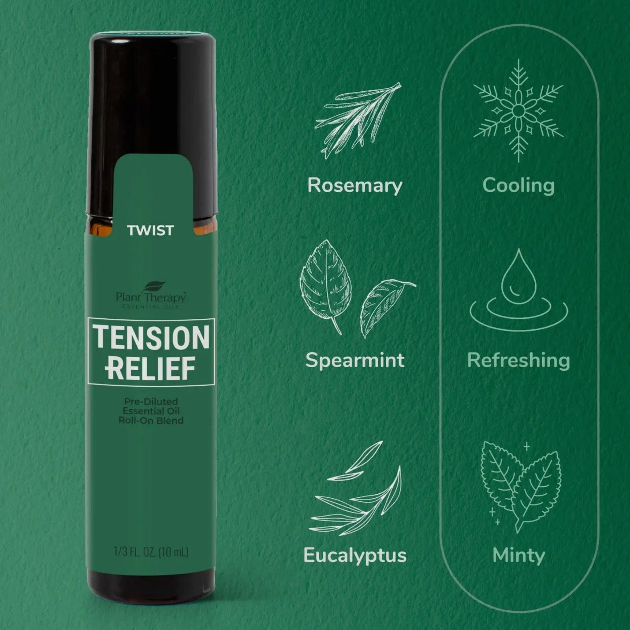 Aromatherapy Essential Oil Roll-on TENSION RELIEF Plant Therapy