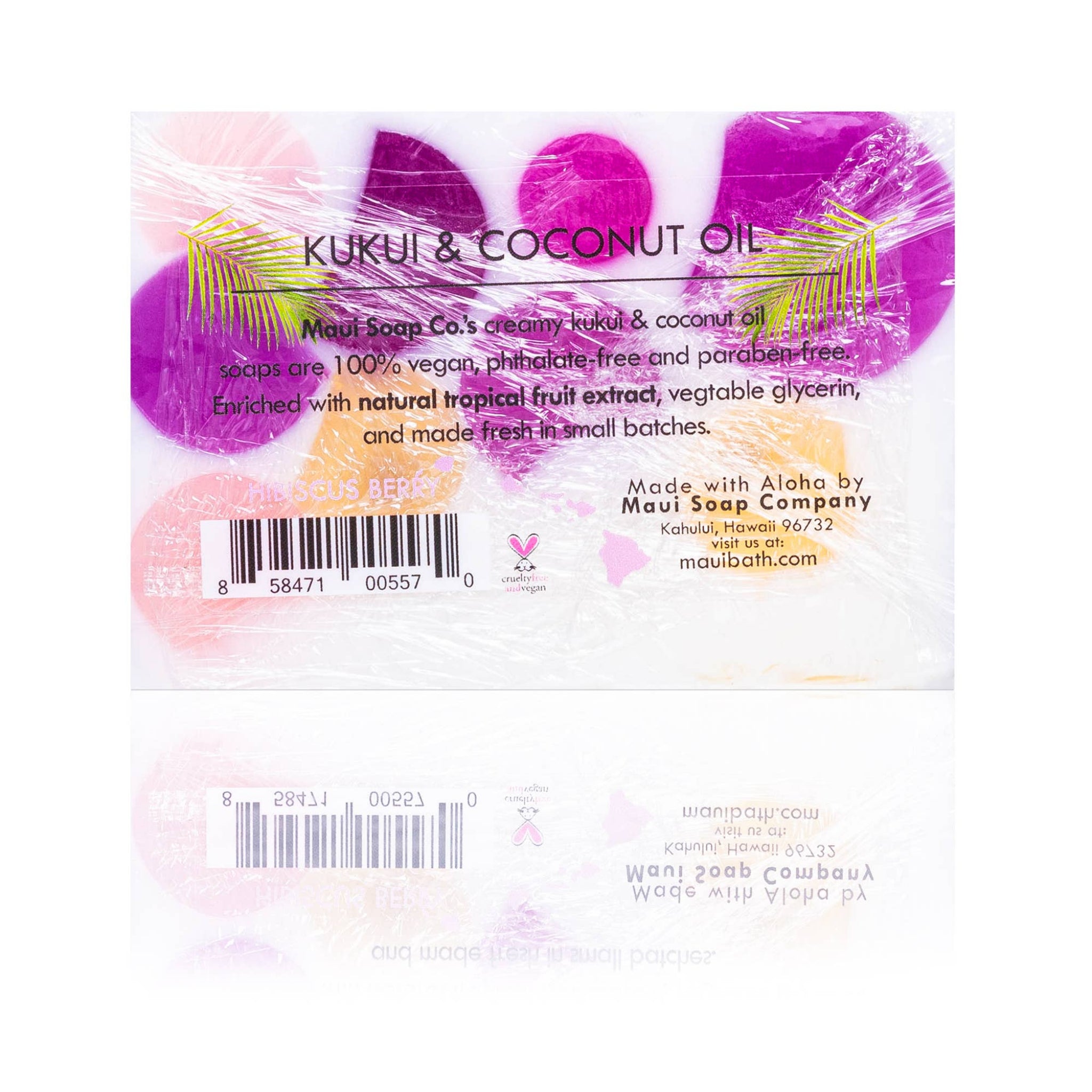 Bar of soap with 'Kukui & Coconut Oil' label on a white background