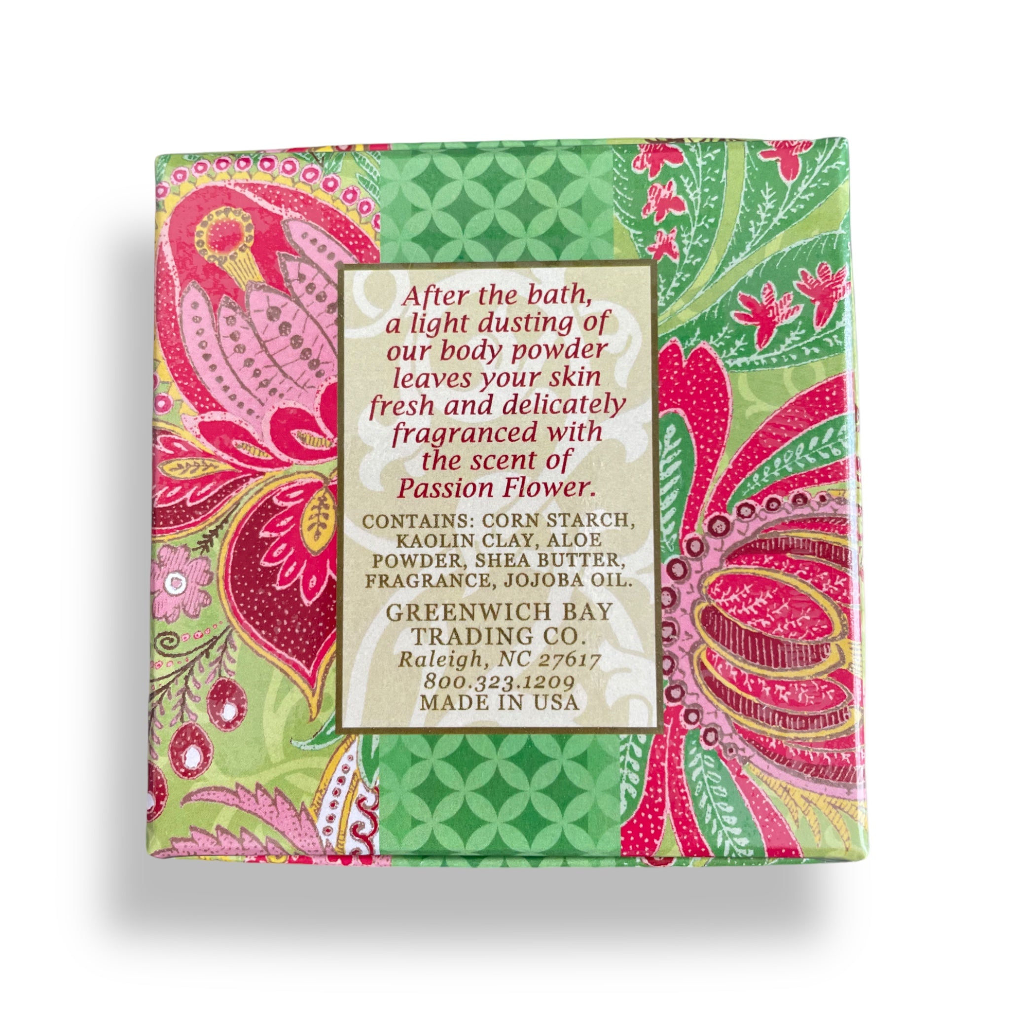 Body Powder - GREENWICH BAY Dusting Powder - PASSION Flower & OLIVE OIL