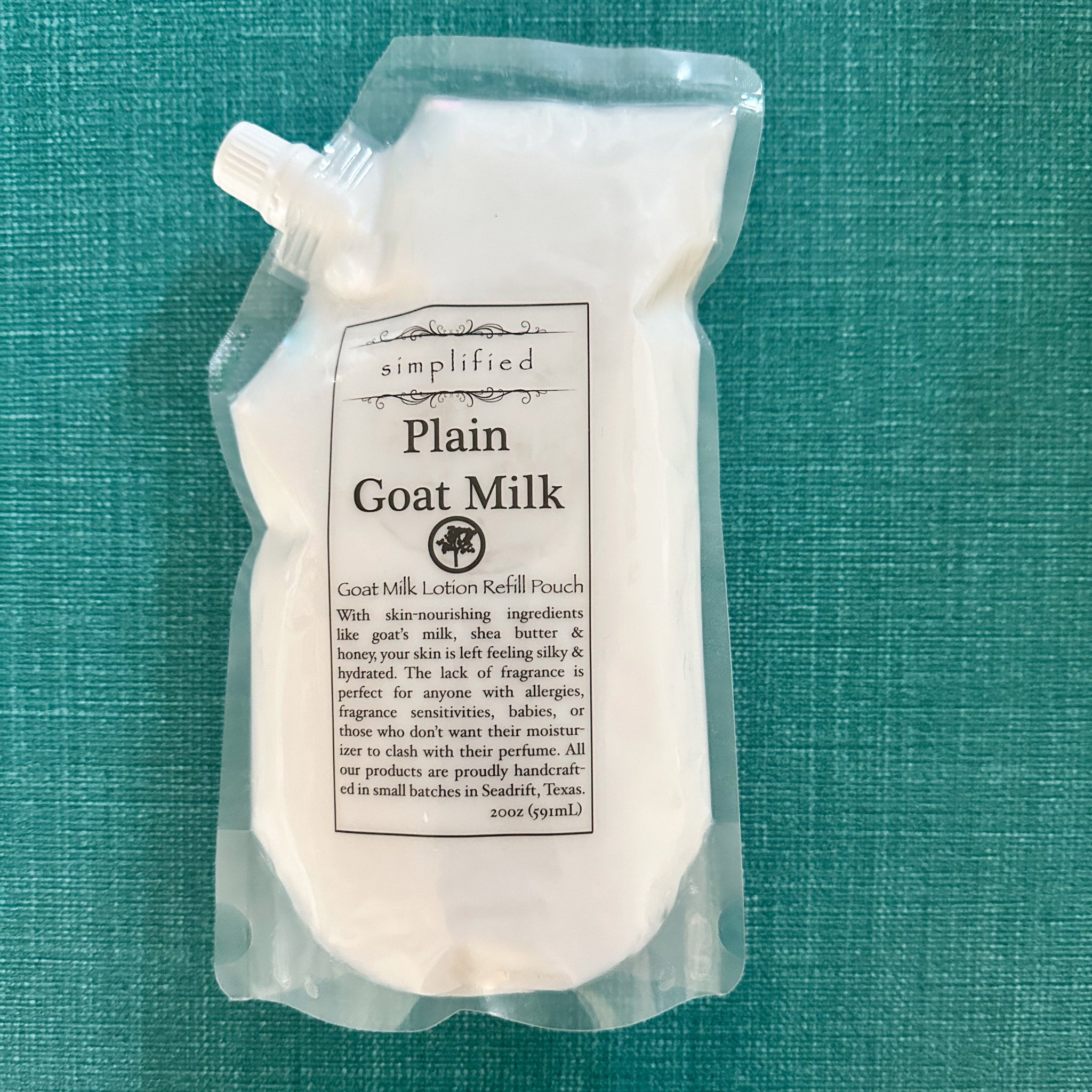 Goat Milk LOTION Simplified Soap - Plain Goat Milk Refill Pouch