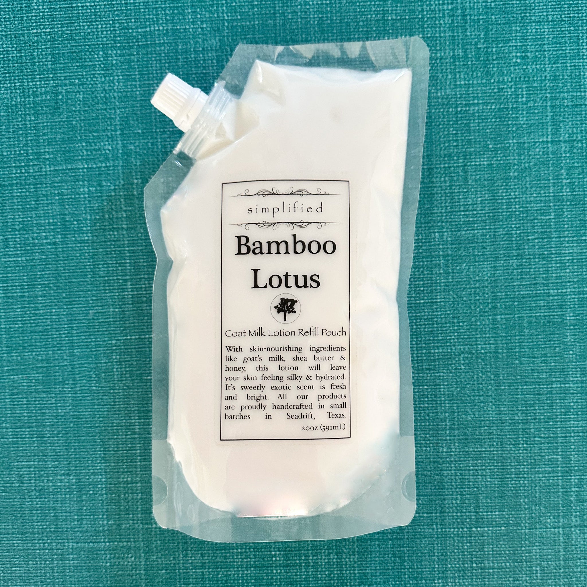 Goat Milk LOTION Simplified Soap - Bamboo Lotus Refill Pouch 20 oz