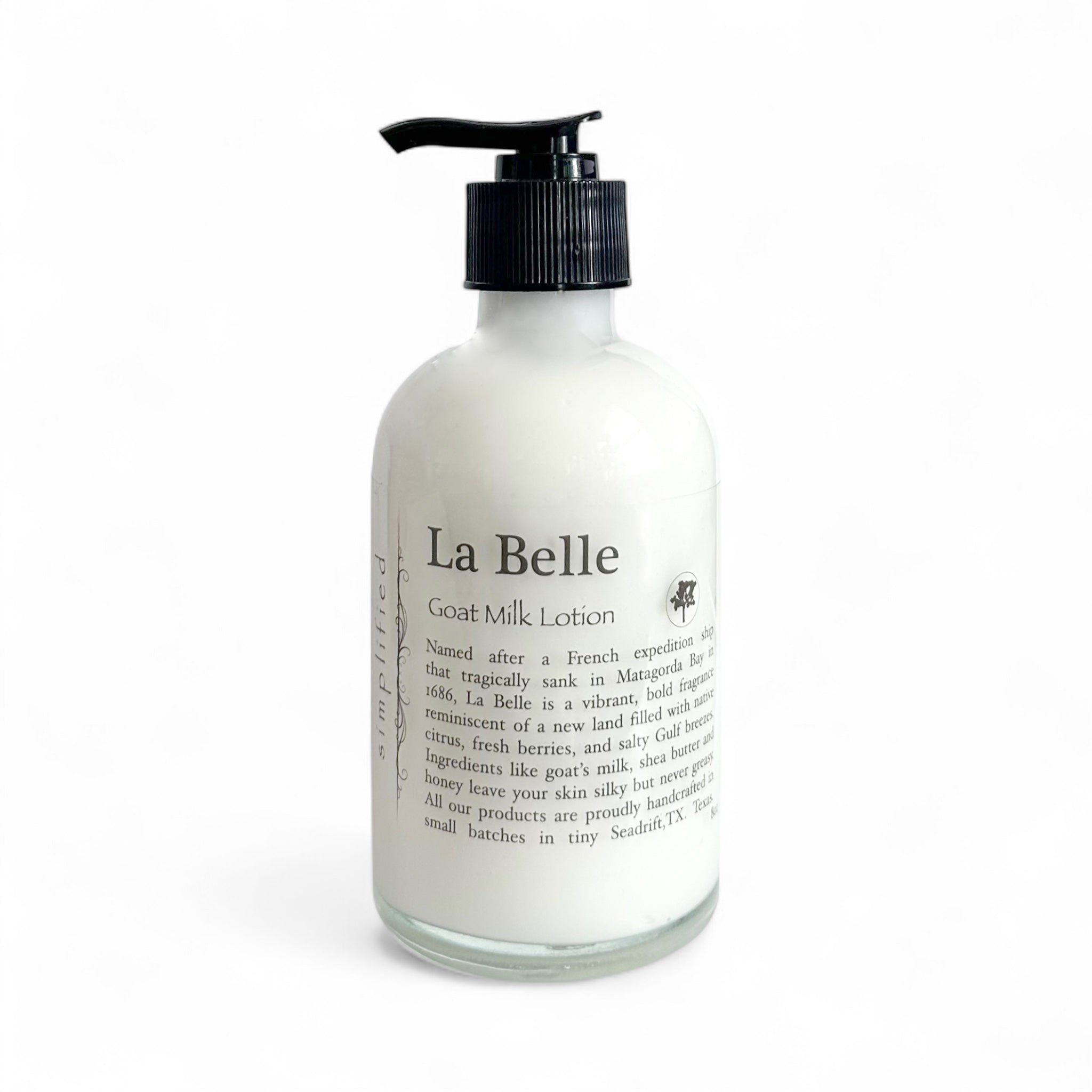 SIMPLIFIED SOAP Goat Milk LOTION Vanilla Jasmine - Sunday Beach 8 oz