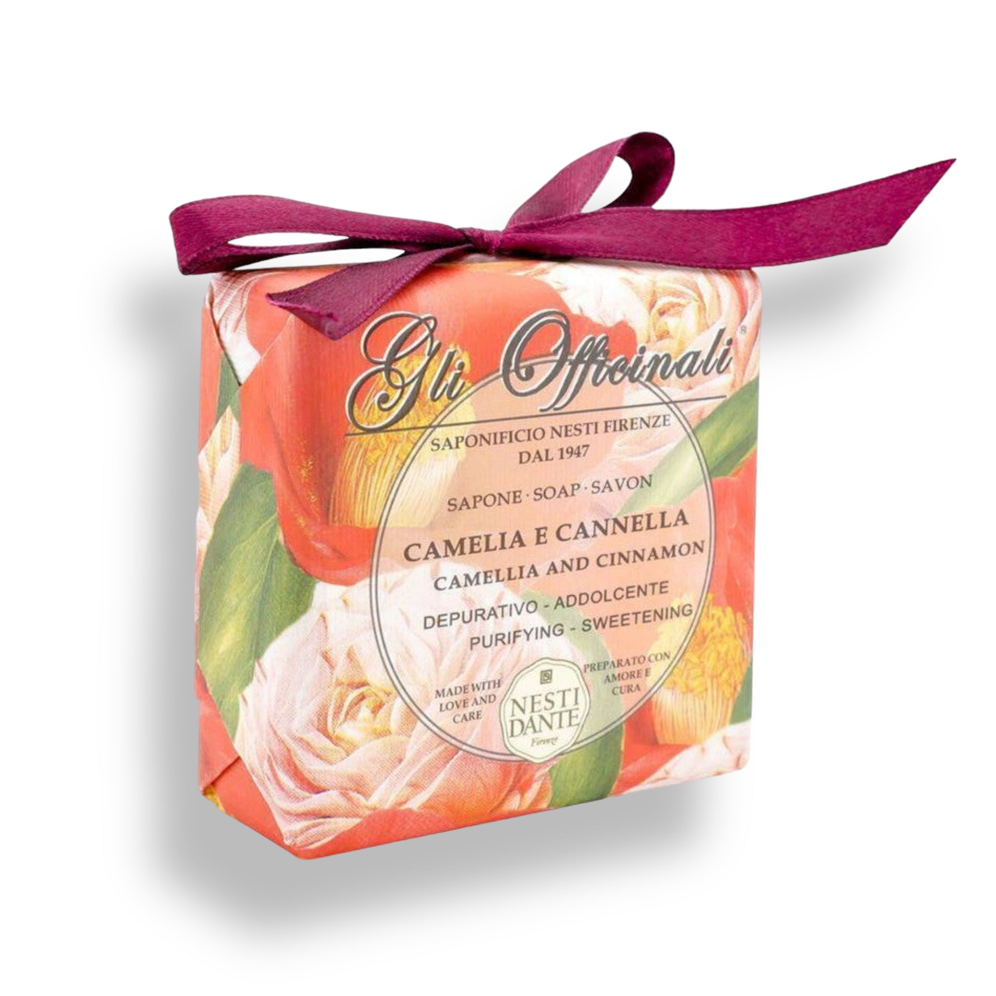 NESTI DANTE Gli Officinali - Camellia and Cinnamon Bar Soap - MerryBath.com