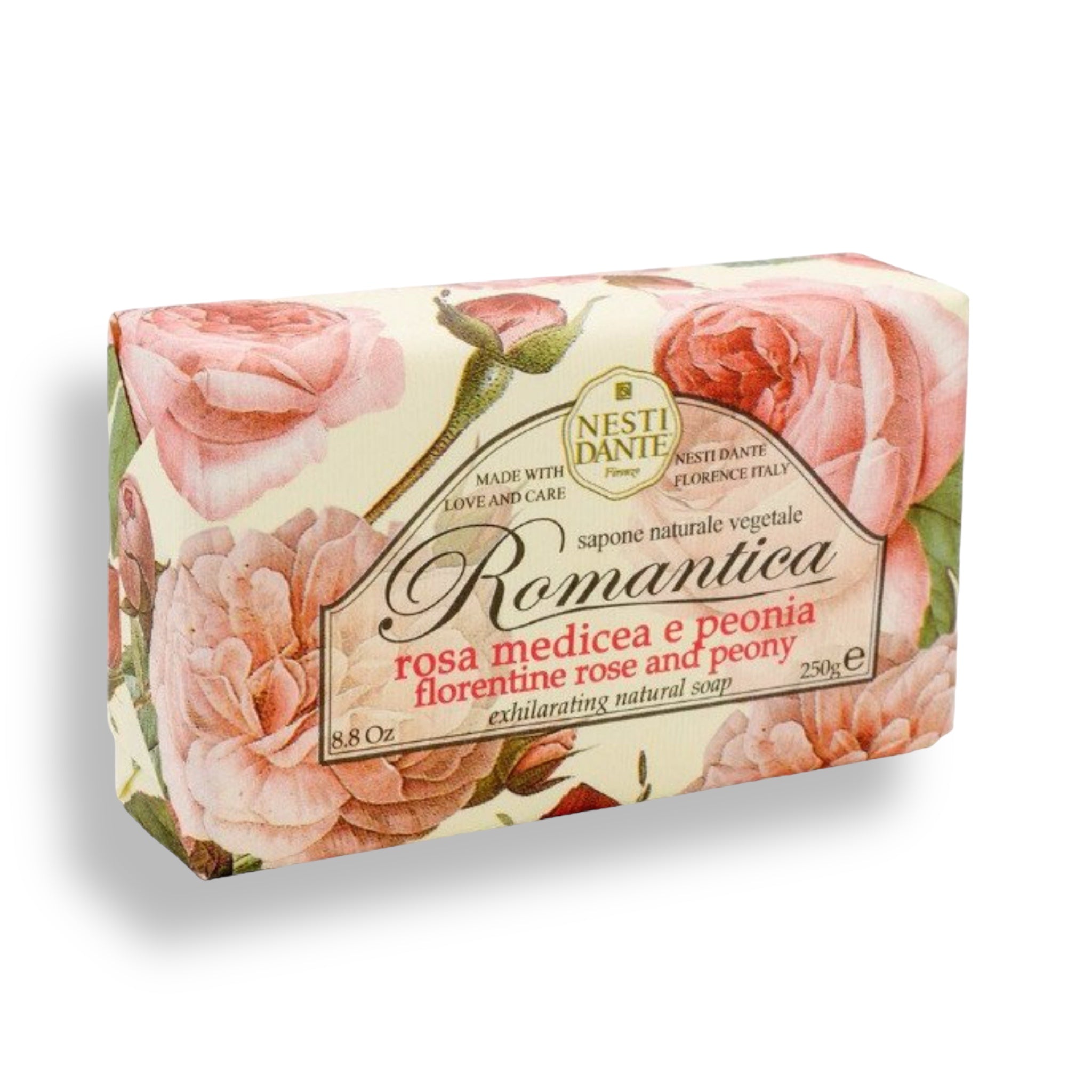 NESTI DANTE Florentine Rose and Peony Bar Soap - MerryBath.com
