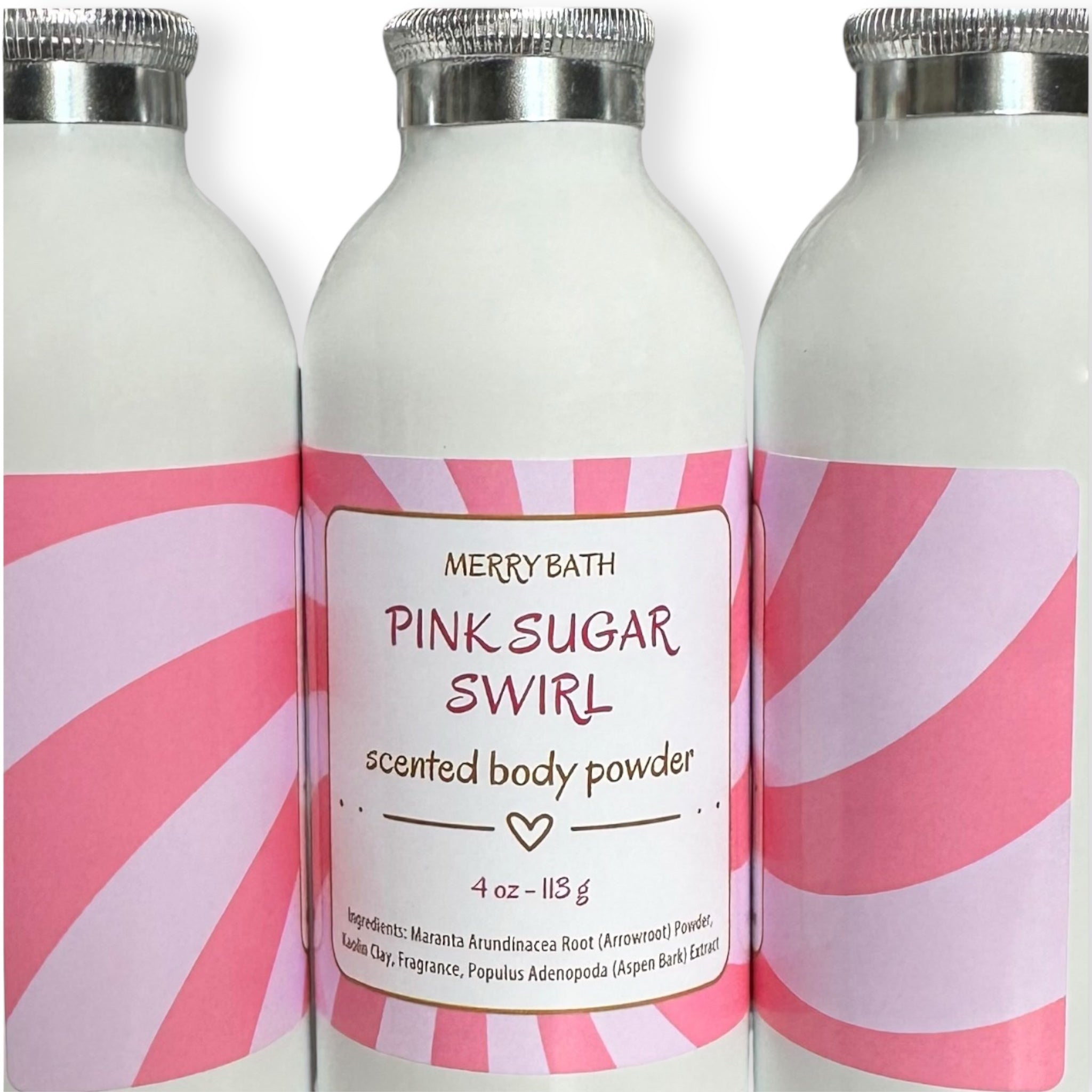 Natural Dusting Powder - PINK SUGAR SWIRL