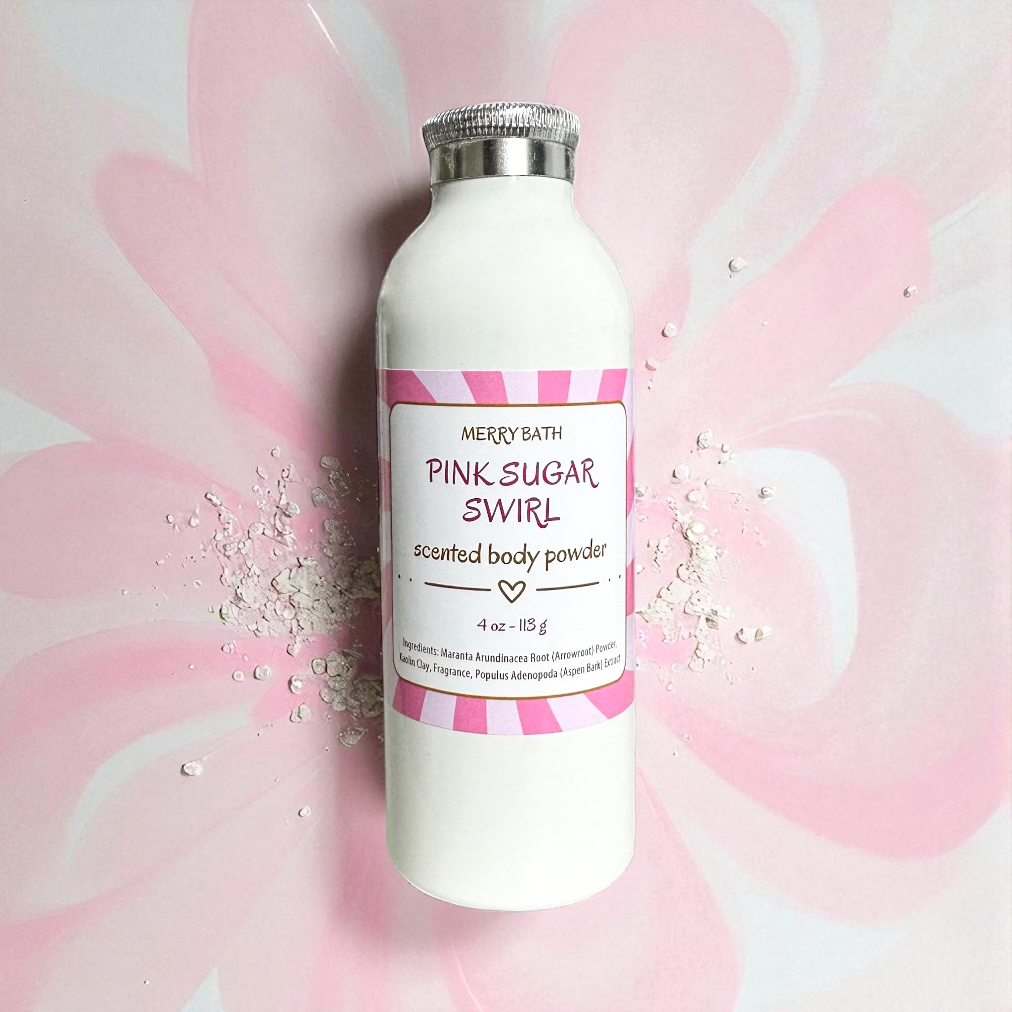Natural Dusting Powder - PINK SUGAR SWIRL