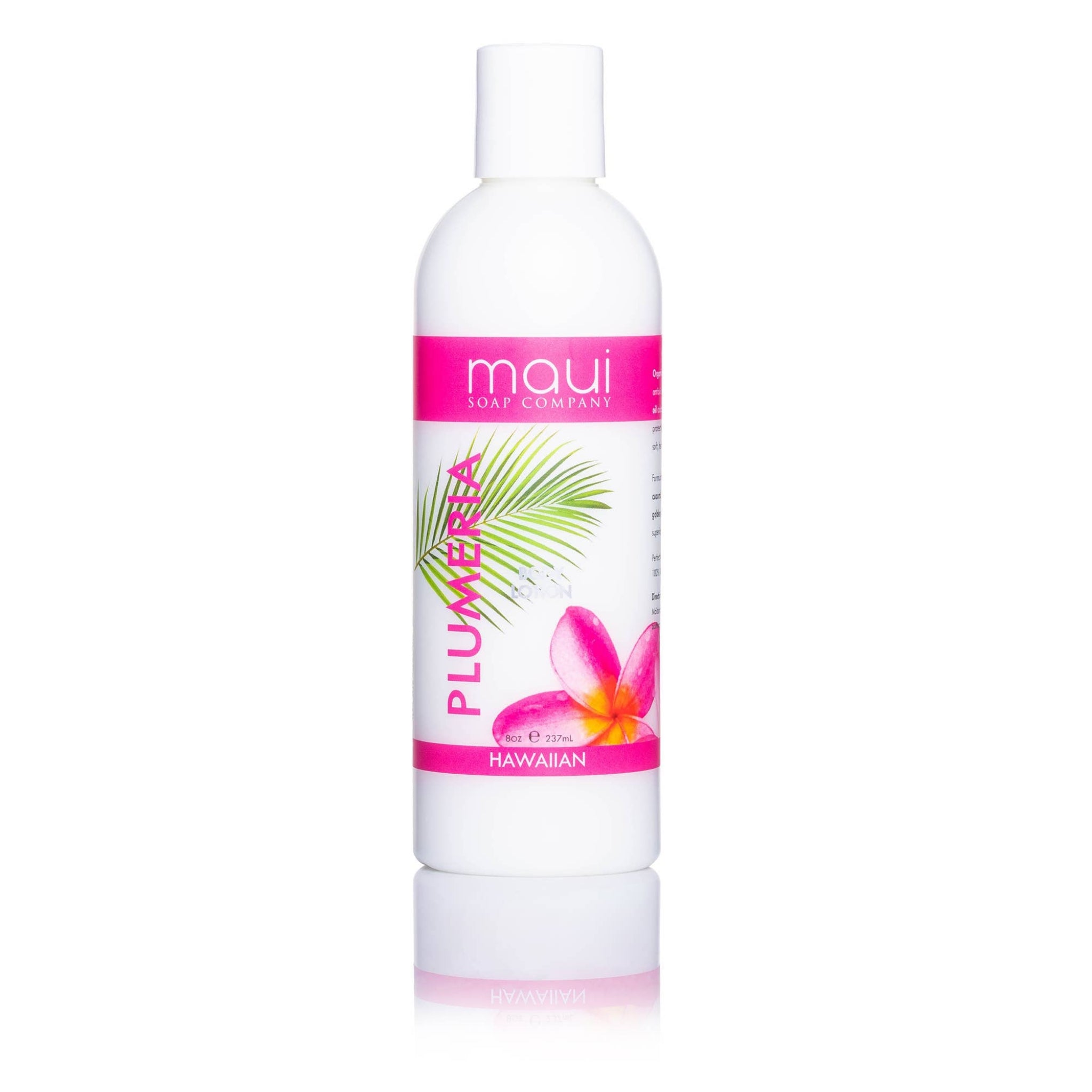 Bottle of Maui Surf Company Plumeria Hawaiian surf wax on a white background