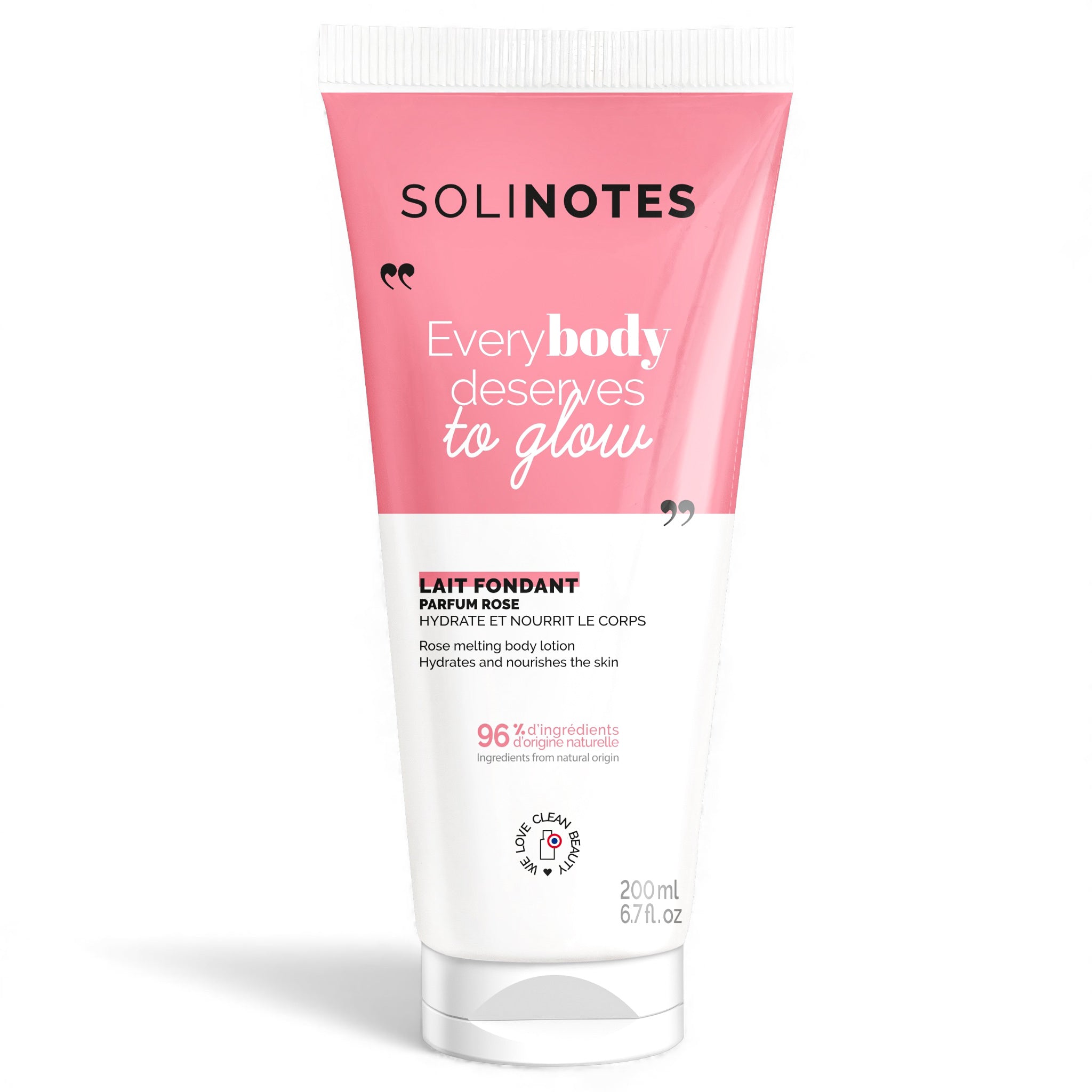 SOLINOTES rose body lotion gift set, pink-and-white squeeze bottle